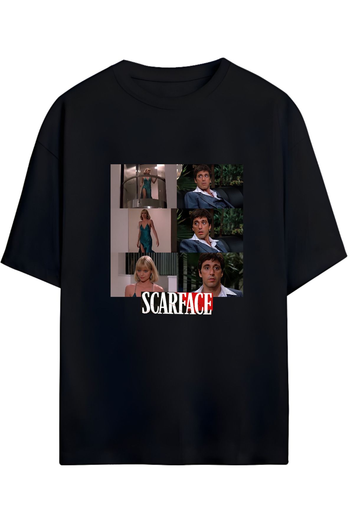 MAGORS SCARFACE ELVIRA TASARIMLI YÜKSEK BASKI KALİTELİ UNISEX YENİ SEZON OVERSIZE PAMUKLU  T-SHIRT