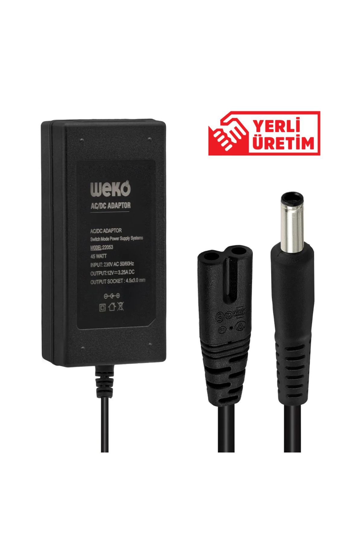 roztomily 12 Volt - 3.25 Amper 4.5*3.0 Uçlu Yerli ÜṙM Notebook Adaptör