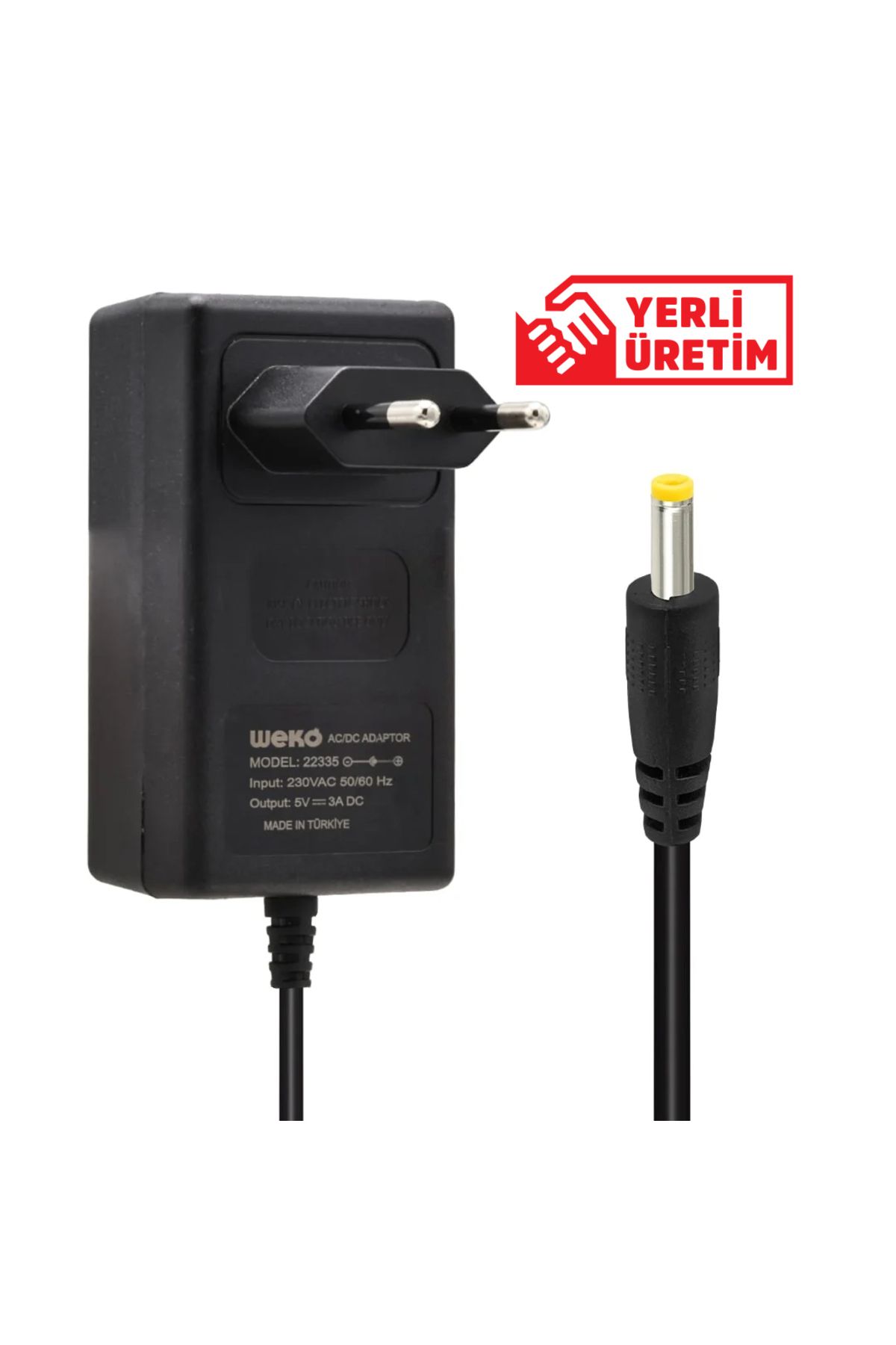 Ziya Dijital 5 VOLT - 3 AMPER 2.5*0.7 UÇLU YERLİ ÜRETİM PRİZ TİPİ ADAPTÖR