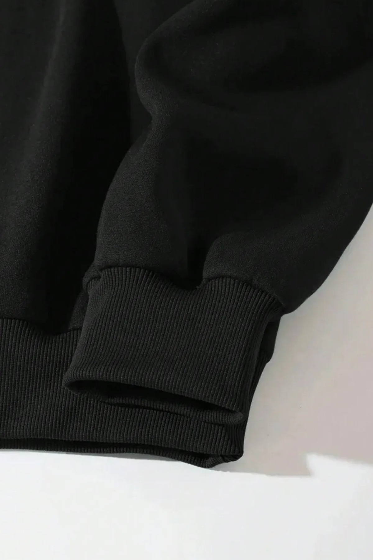Wish BF oyun kartları ön arka baskılı siyah oversize kapşonlu sweatshirt hoodie görsel 4