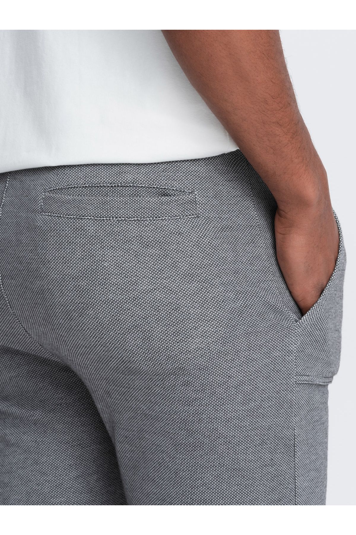 OMBRE-Strukturierte Strick-Jogginghose für Herren - Graphit V5 OM-PASK-0211 XL 5