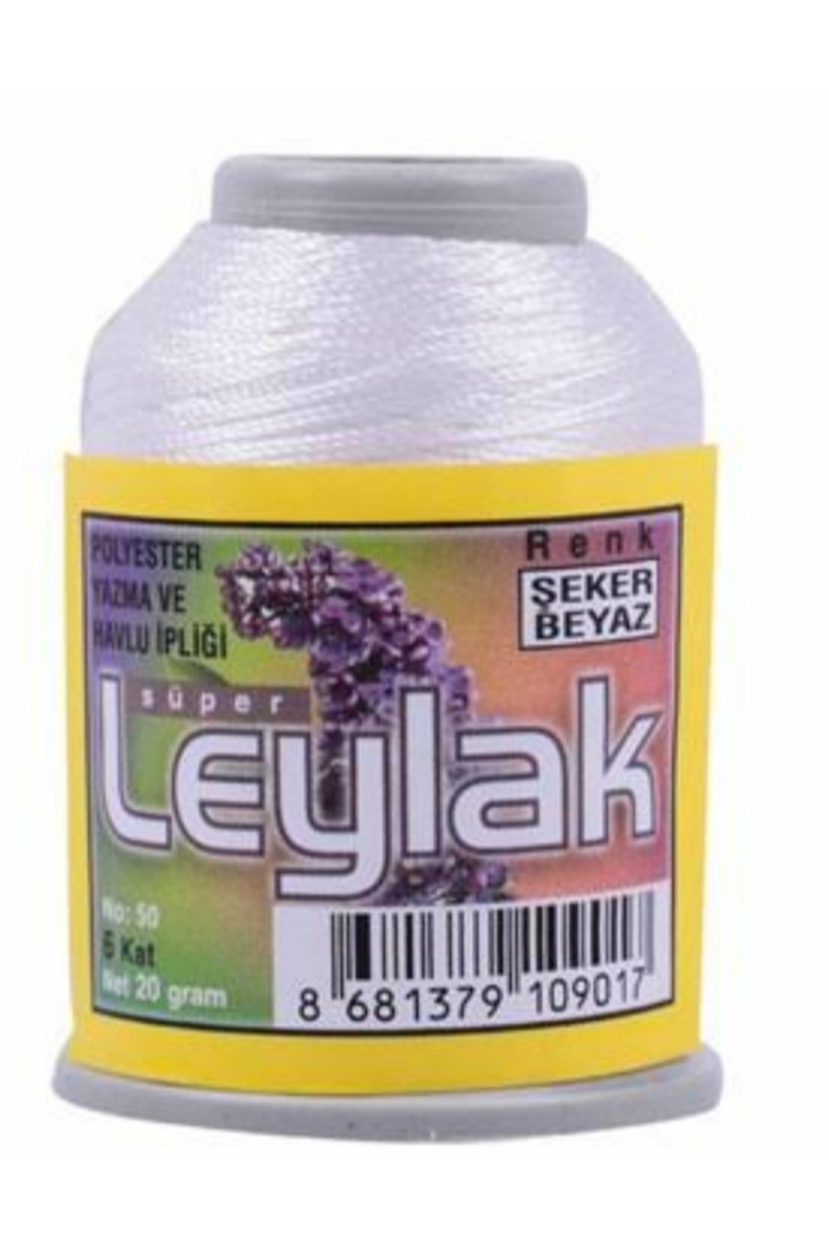 Leylak Polyester Yazma ve Havlu İpliği şeker beyazı