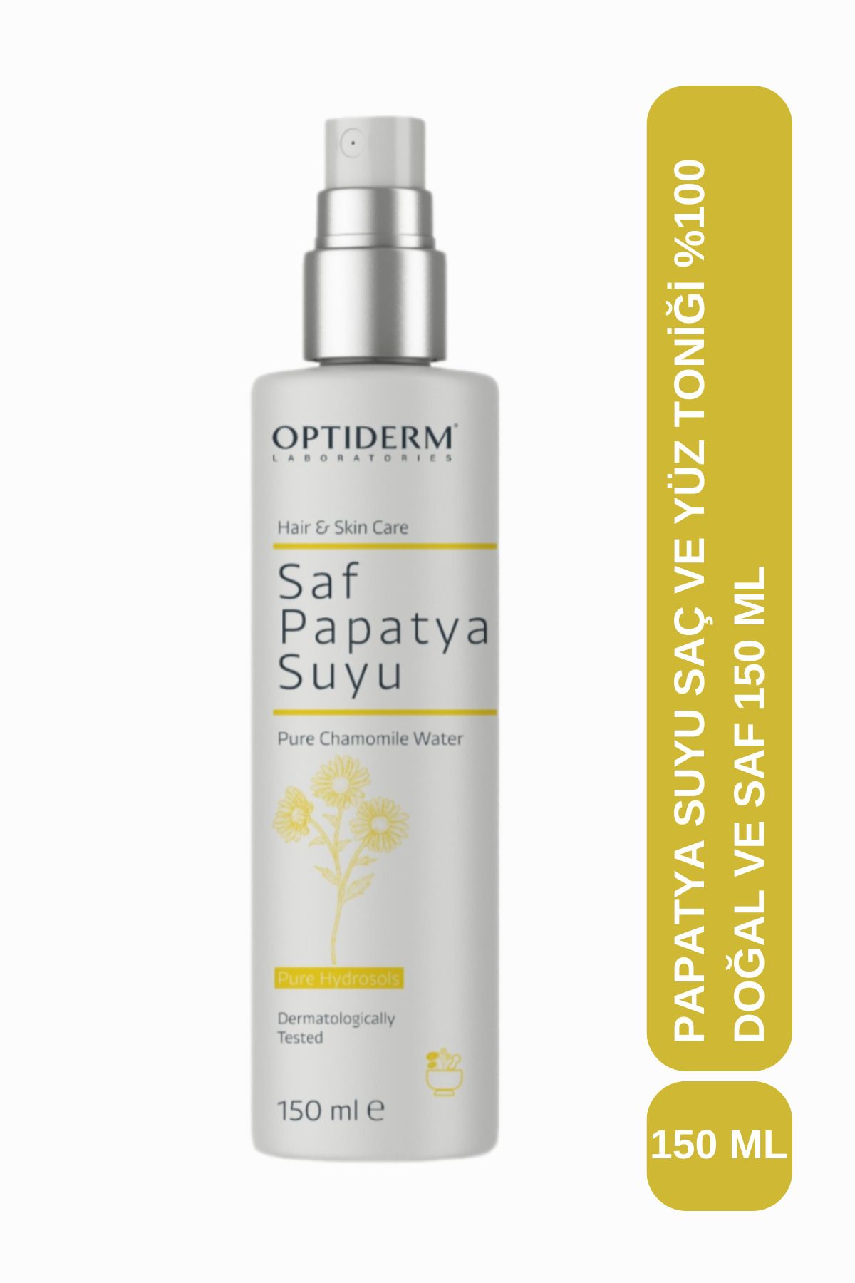 Optiderm Papatya Suyu Saç ve Yüz Toniği %100 Doğal ve Saf 150 ml