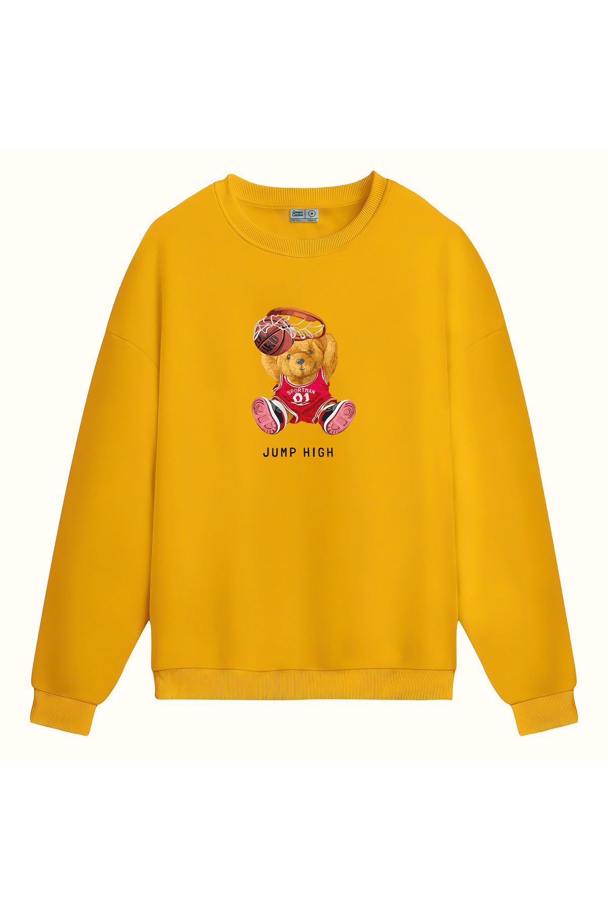 CCwear jump high baskılı bisiklet yaka sweatshirt