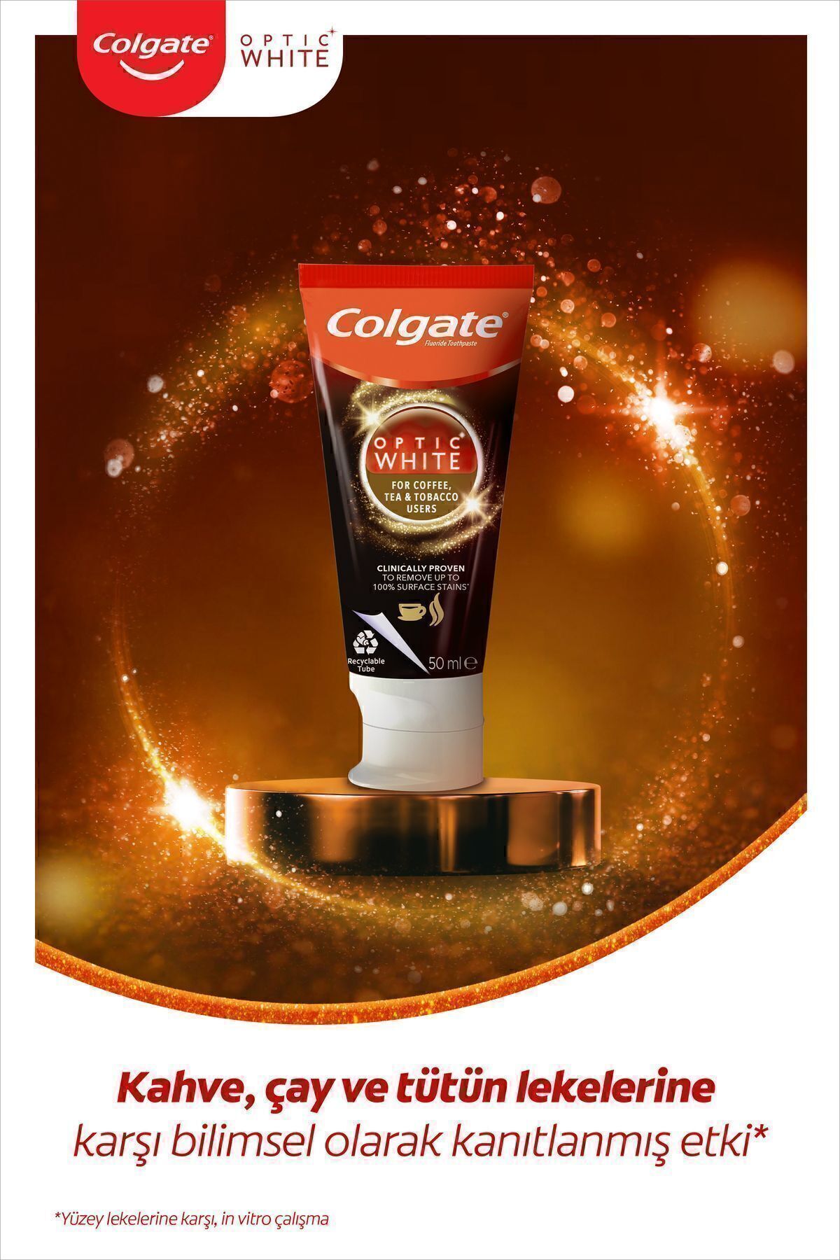 Colgate Optic White Kahve, Çay Ve Tütün Kullanıcıları için Diş Macunu 50 ml X 12 Adet 1koli