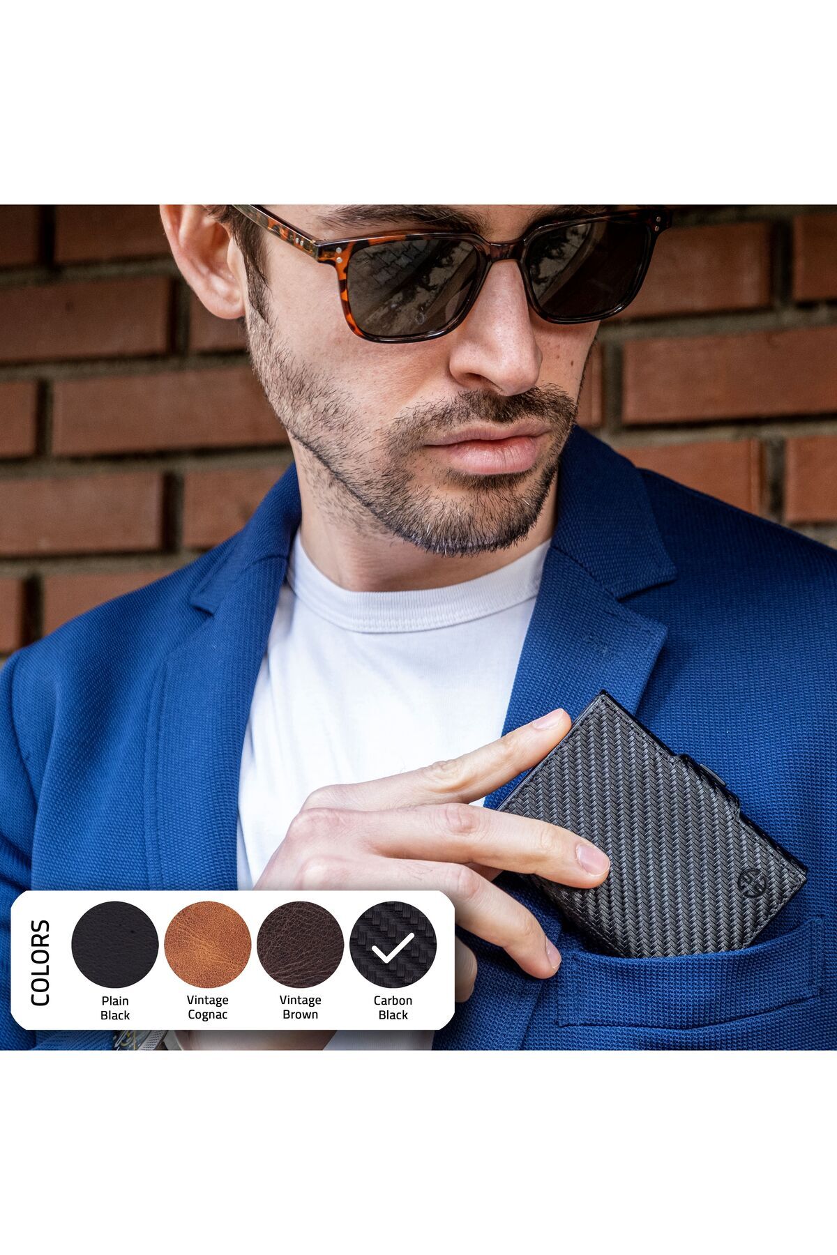 Trusador-Toscana Carbon Card Holder Genuine Leather Wallet Unisex Rfid Protected Men Women Mini Wallet Gift 5