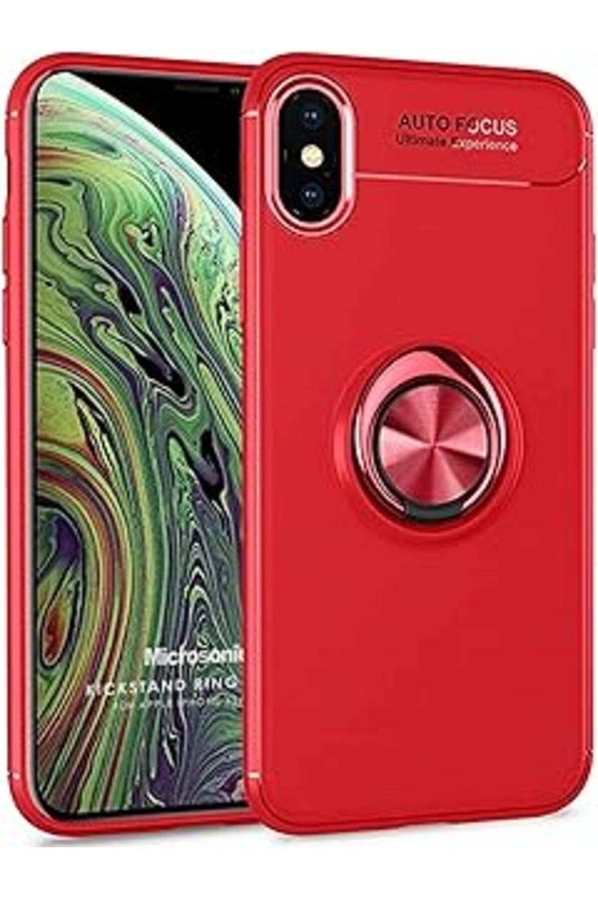 Ceet Markets Iphone Xs Için Kılıf Kickstand Ring Kırmızı [Iphone Xs Ile Uyumlu Kılıf - K