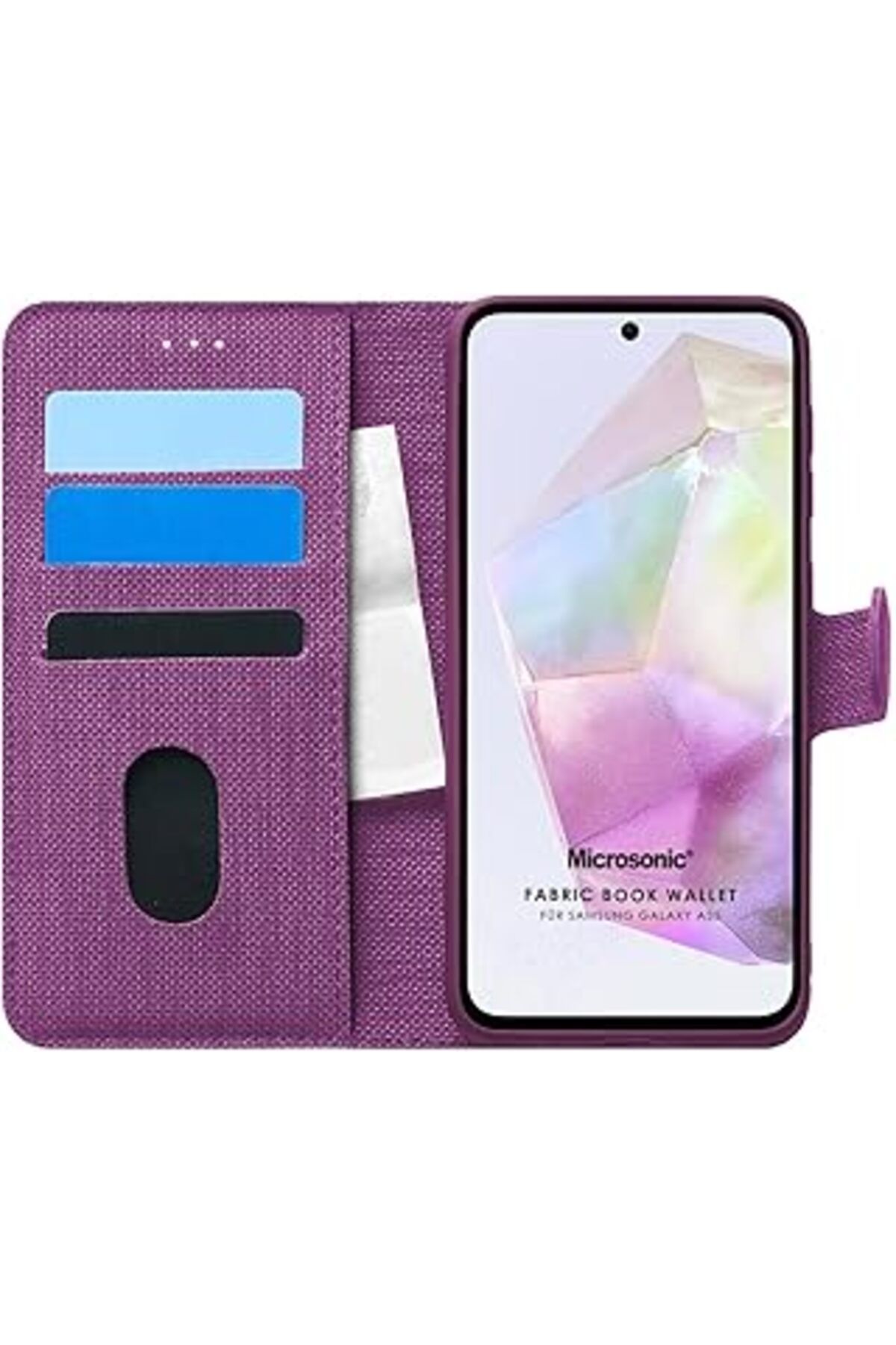 Ceet Markets Galaxy A35 Için Kılıf Fabric Book Wallet Mor [Galaxy A35 Ile Uyumlu Kılıf - Mor]