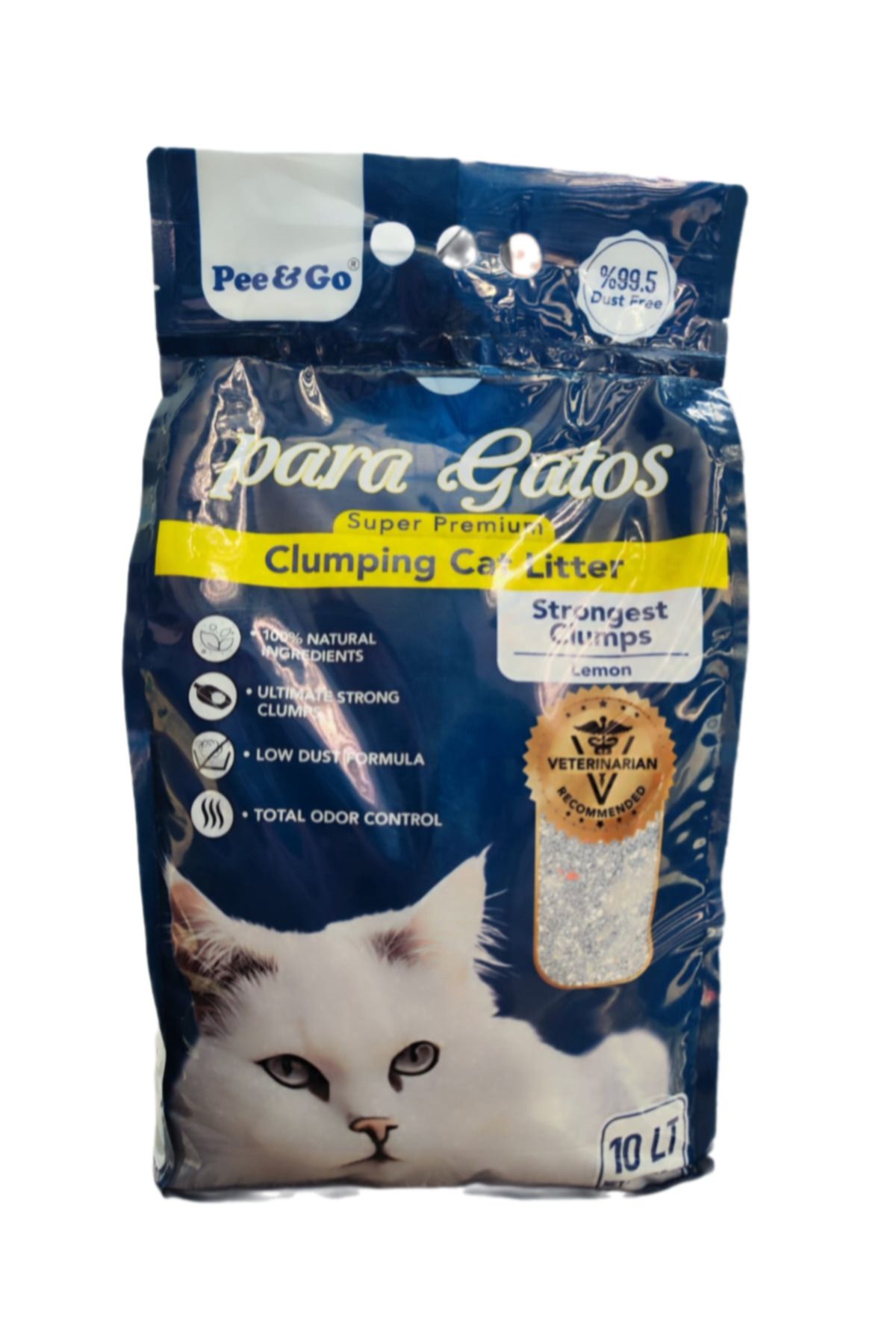 Para Gatos Pee&Go Clumping Cat Litter Strongest Clumps (Limon-Çiçeği Kokulu)