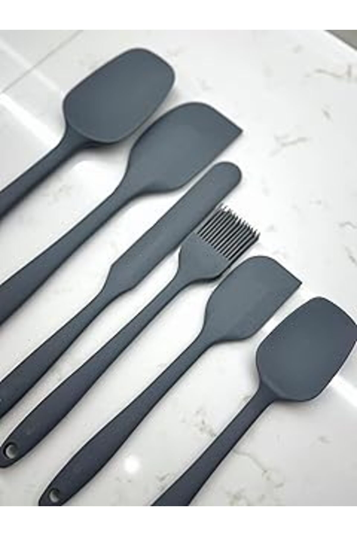 Genel Markalar Makkam Home Silikon Spatula (6, GRİ, M)