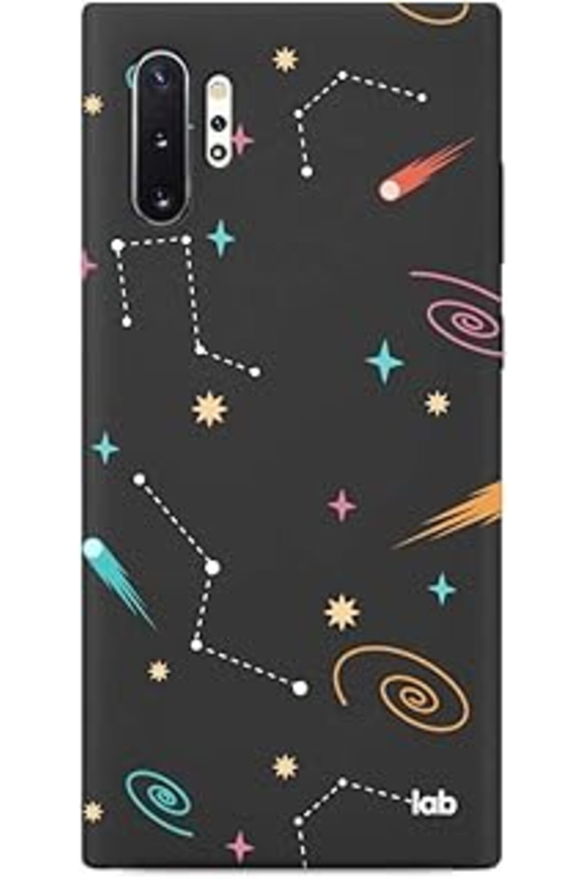 Ceet Markets Caseslab Note 10 Siyah Silikon Telefon Kılıfı - Spaced Galaxies