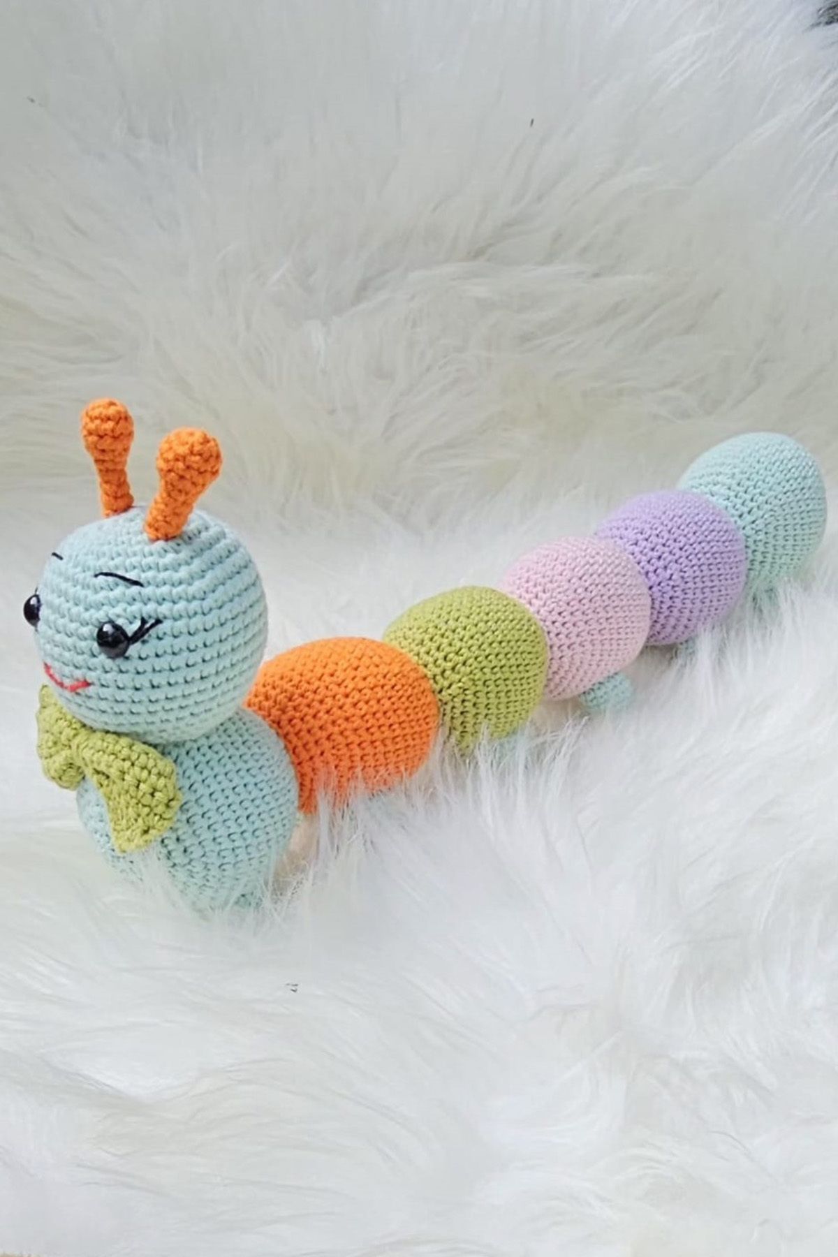 kelebeginruyasihobievi Amigurumi Organik Soft Renkli Tırtıl Oyuncak