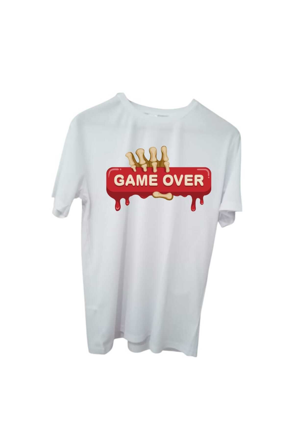 Store Game Over Yazılı Kişiye Özel Tasarım Unisex T-Shirt