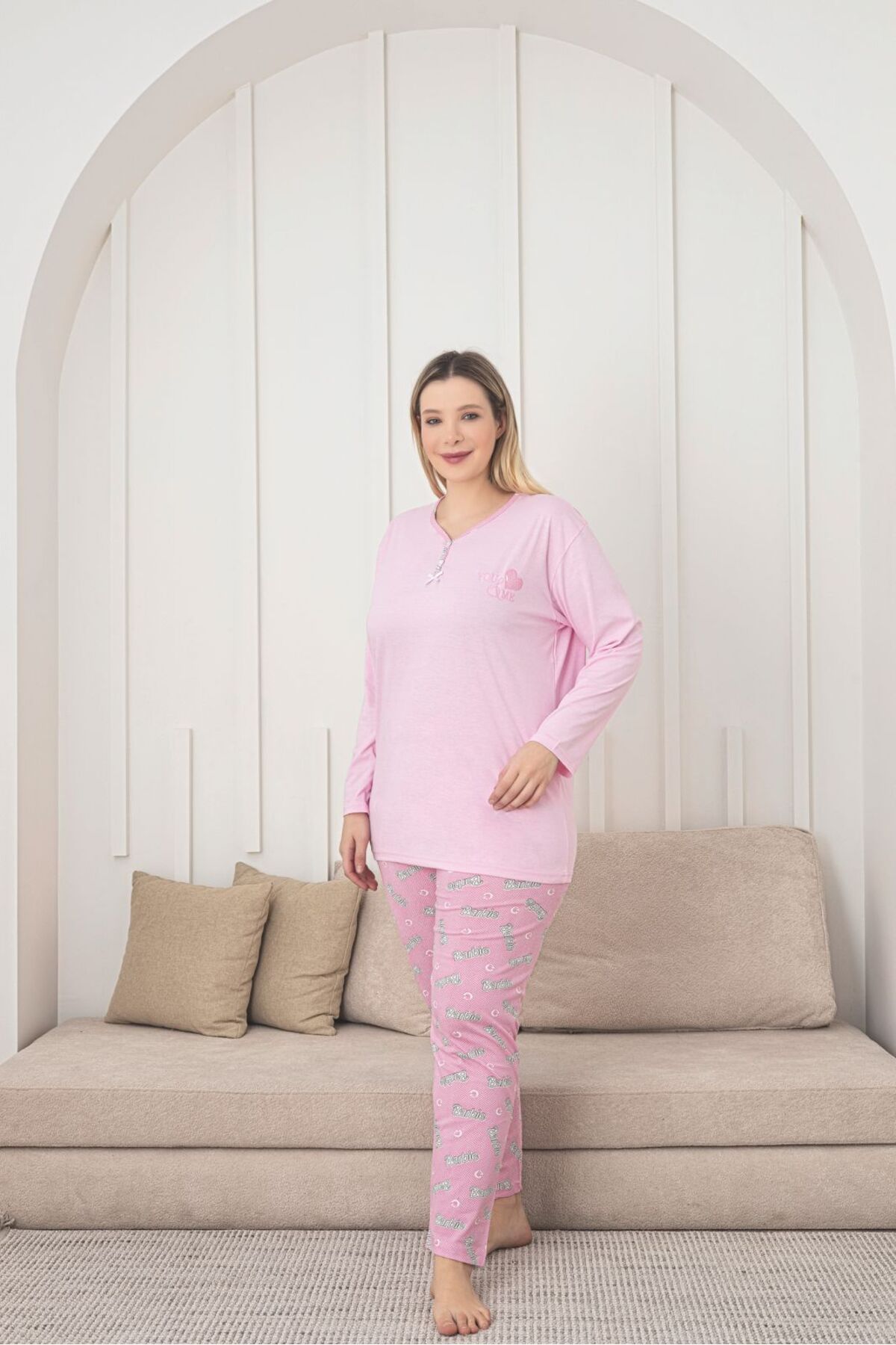 Asel-Σετ Πιτζάμες Βαμβακερές Lycra Plus Size 2