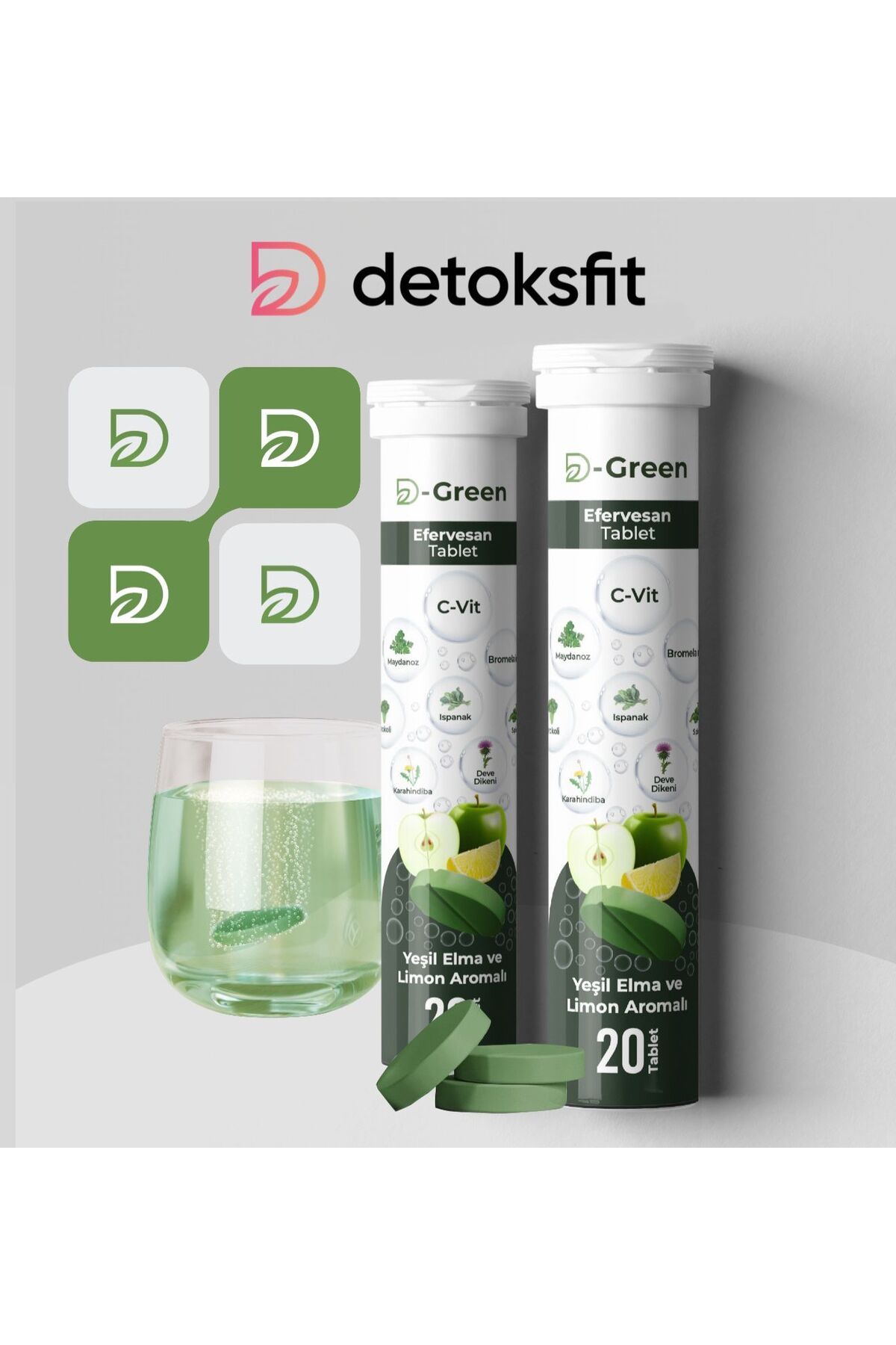 DETOKSFİT Dgreen Bitkisel Efervesan 2li