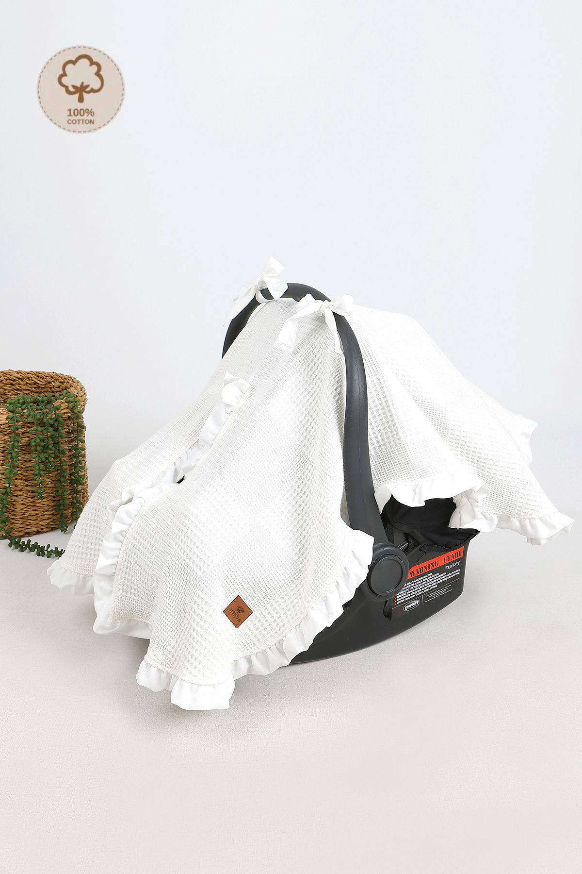 JUNİPERUS Fırfırlı  Pike Bebek Puset Örtüsü Puset Ana Kucağı Örtüsü fotoğrafı 2 (önizleme)