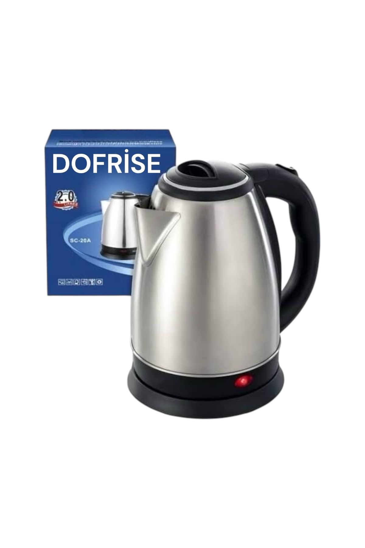 Dofrise 2 - Litre Paslanmaz Çelik Su Isıtıcısı Kettle (SC-20A)