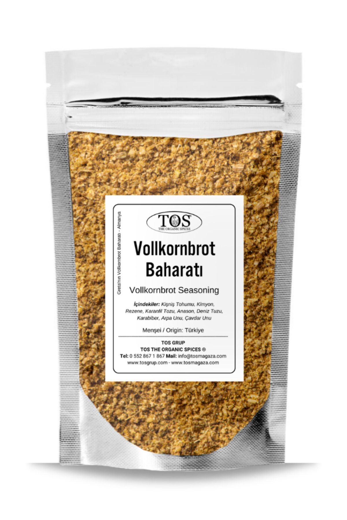 TOS The Organic Spices Greta'nın Vollkornbrot Baharatı 250 gr Greta’s Vollkornbrot Seasoning