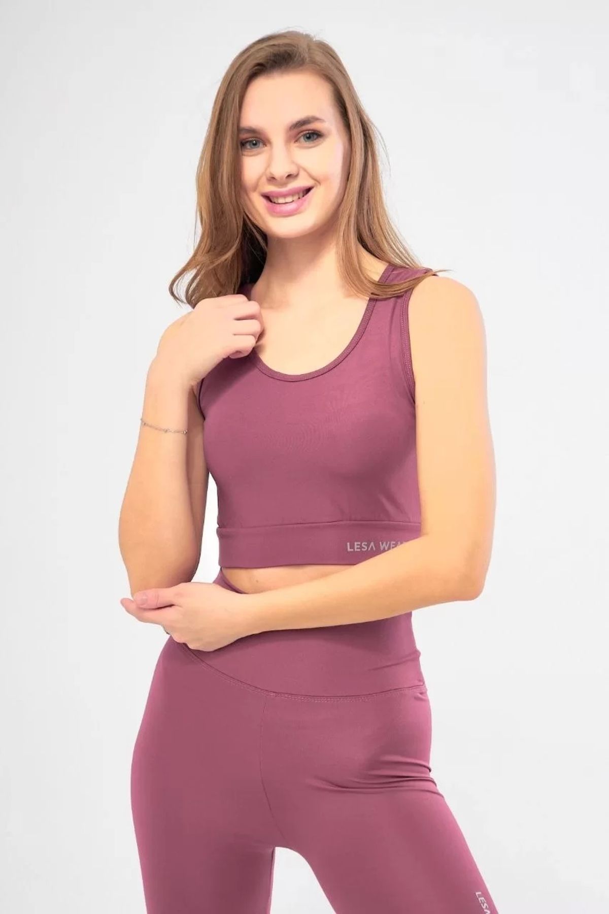 ZL Shoping Kolsuz Sporcu Baskılı Crop - Pembe