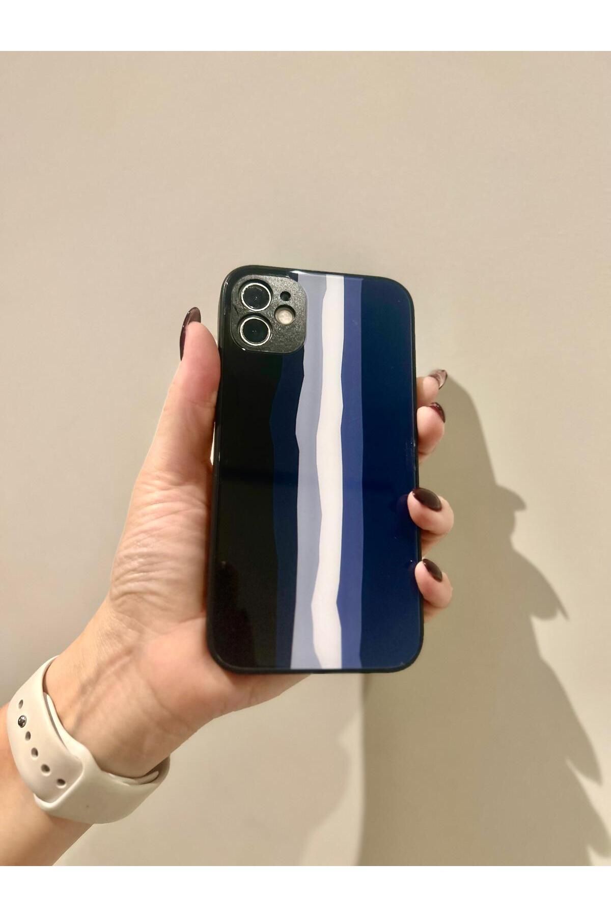 iamcase iPhone 11 Uyumlu Sert Dayanıklı Kapak Kamera Korumalı Cam Telefon Kılıfı