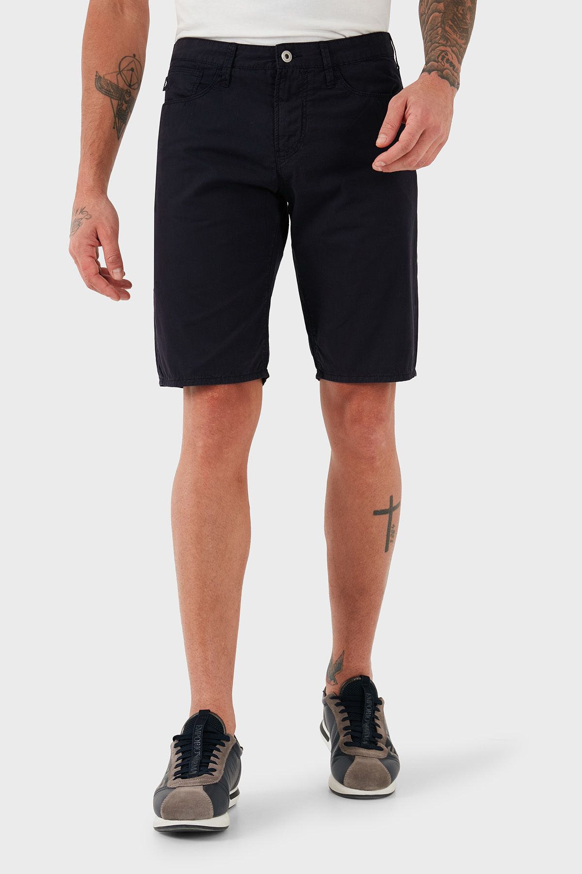 Emporio Armani % 100 Pamuk Regular Fit Normal Bel Düz Paça Short Erkek SHORT 3Z1PA6 1N1ZZ 0922