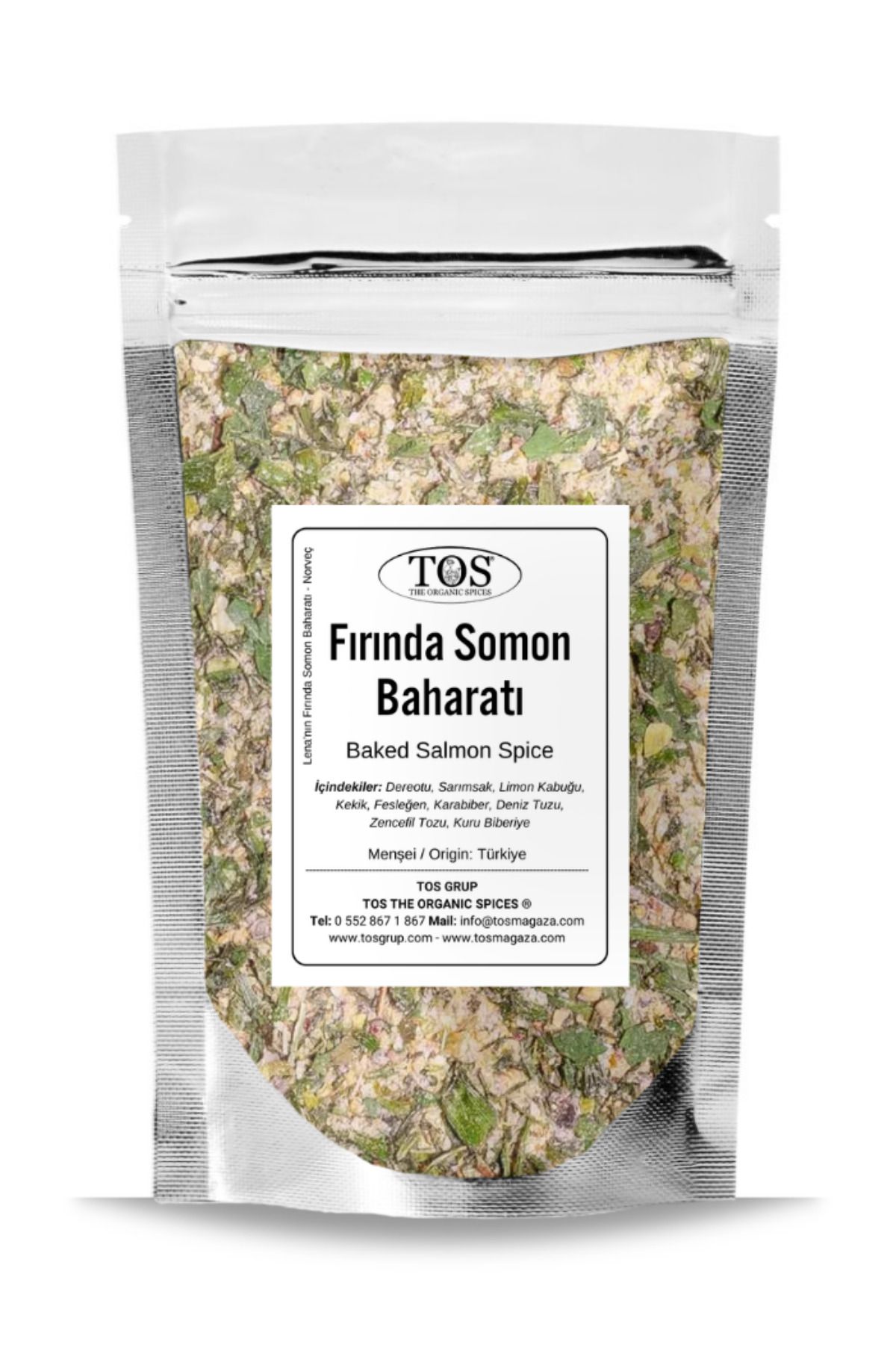 TOS The Organic Spices Lena'nın Fırında Somon Baharatı 250 gr Lena’s Baked Salmon Seasoning