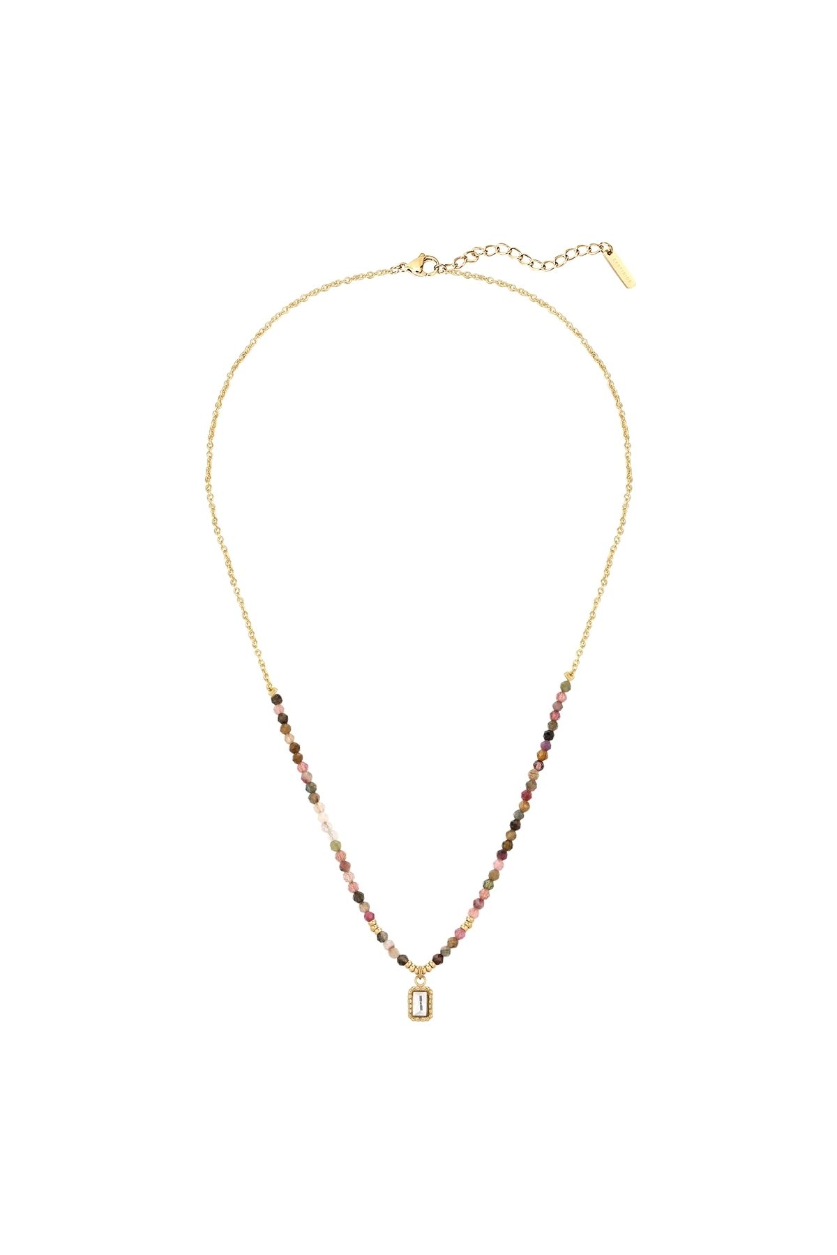 eastside-Edelstahlhalskette Kette Mit Anhänger Edelstahl Gelbgold Zirkonia Weiß Turmalin Multicolor 2