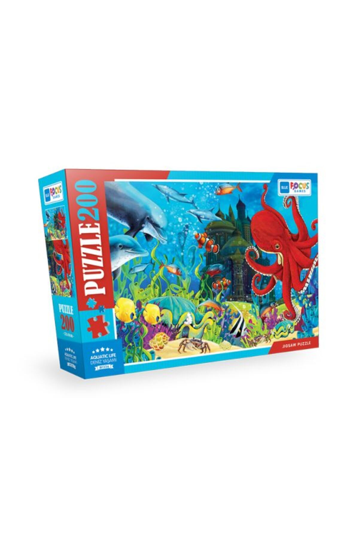 Türk Dil Kurumu Yayınları Blue Focus - Aquatic Life (Deniz Yaşamı) - Puzzle 200 Parça