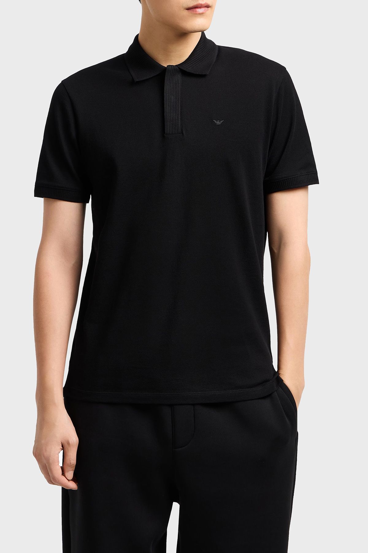 Emporio Armani % 100 Pamuk Gizli Düğmeli Polo Yaka T Shirt Erkek POLO YAKA T SHİRT EM000850 AF12955