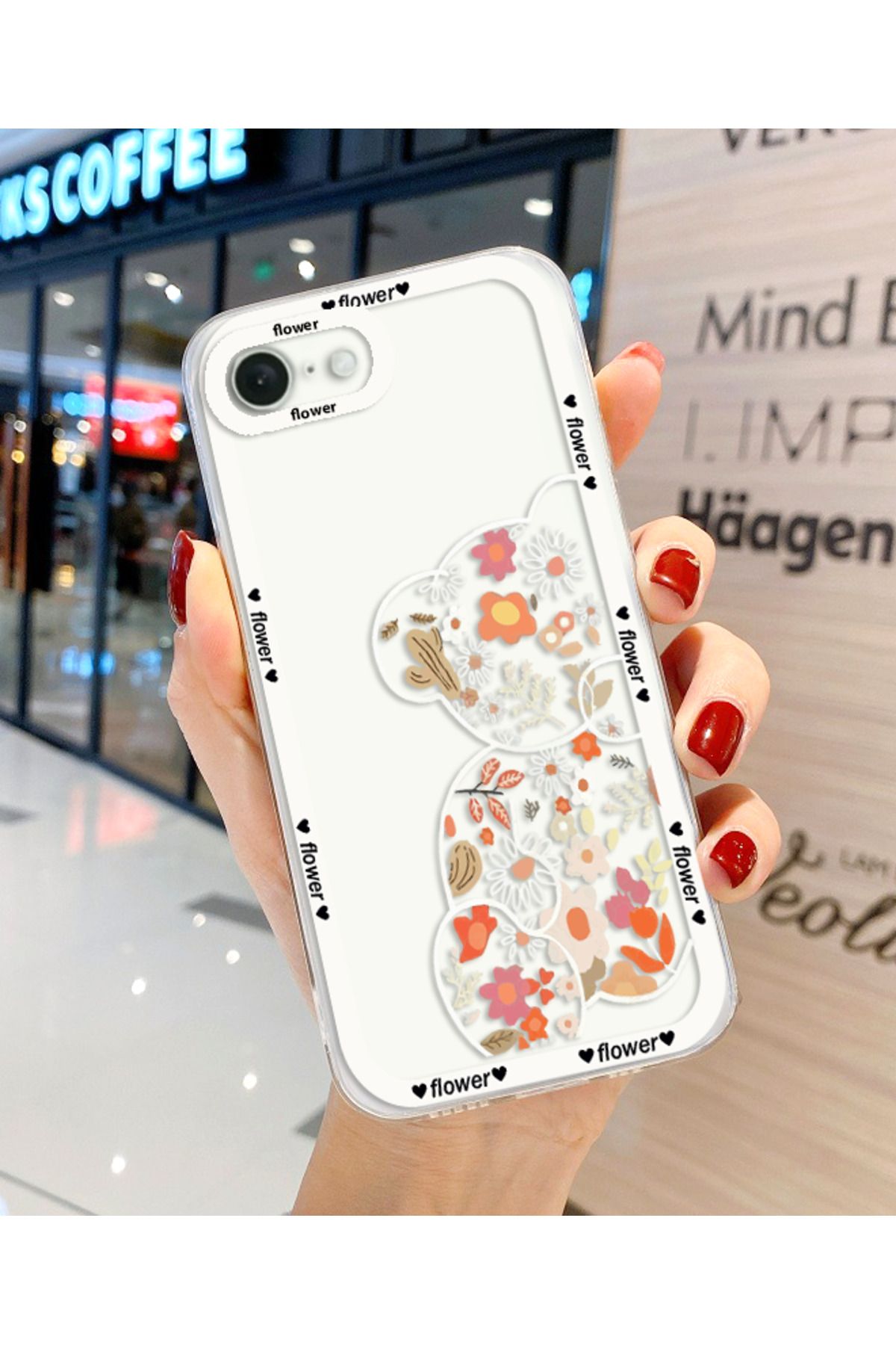 Bubble Case Iphone 6 - 6s - 7 - 8 - Se 2020 Uyumlu Şeffaf Baskılı Kamera Korumlı Kılıf