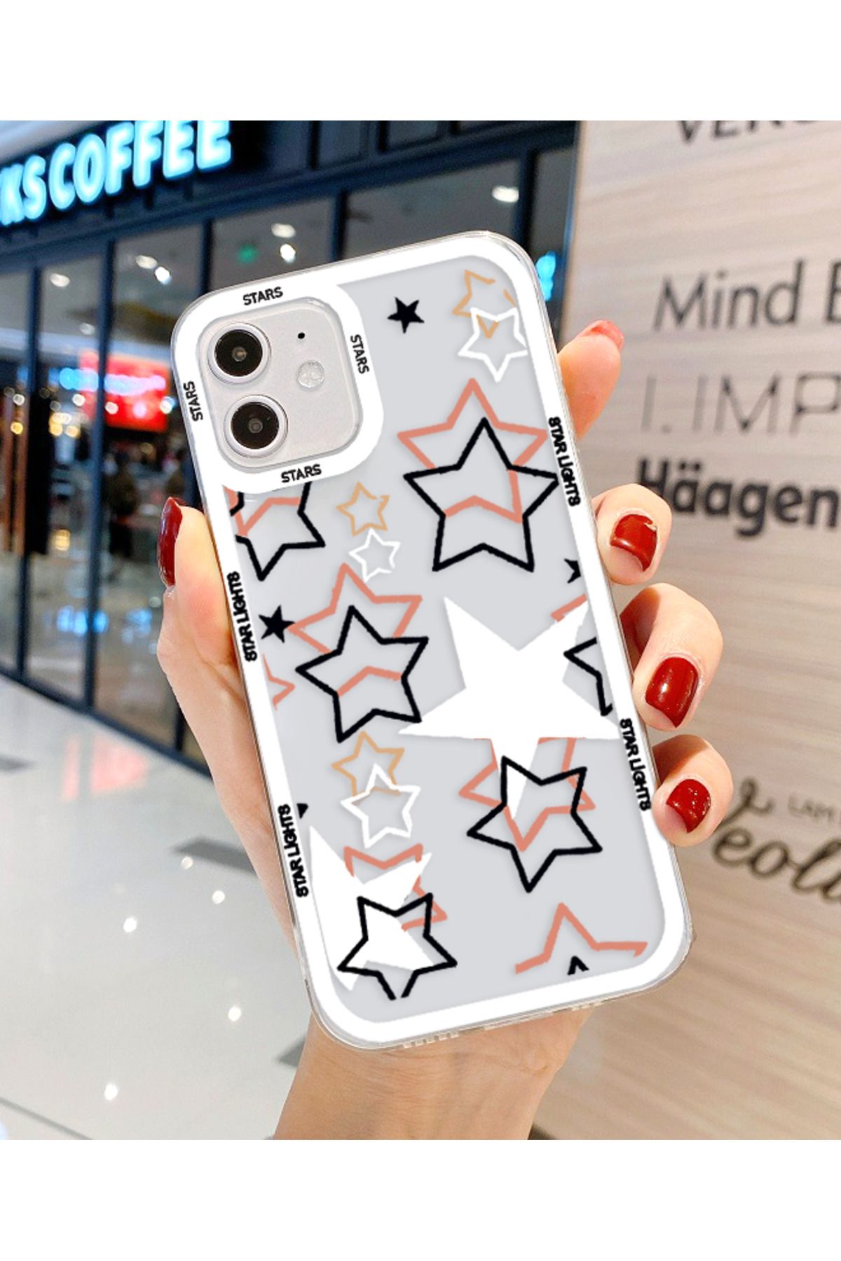 Bubble Case İphone 12 Ve 12 Pro Uyumlu Baskı Desenli Şeffaf Kılıf