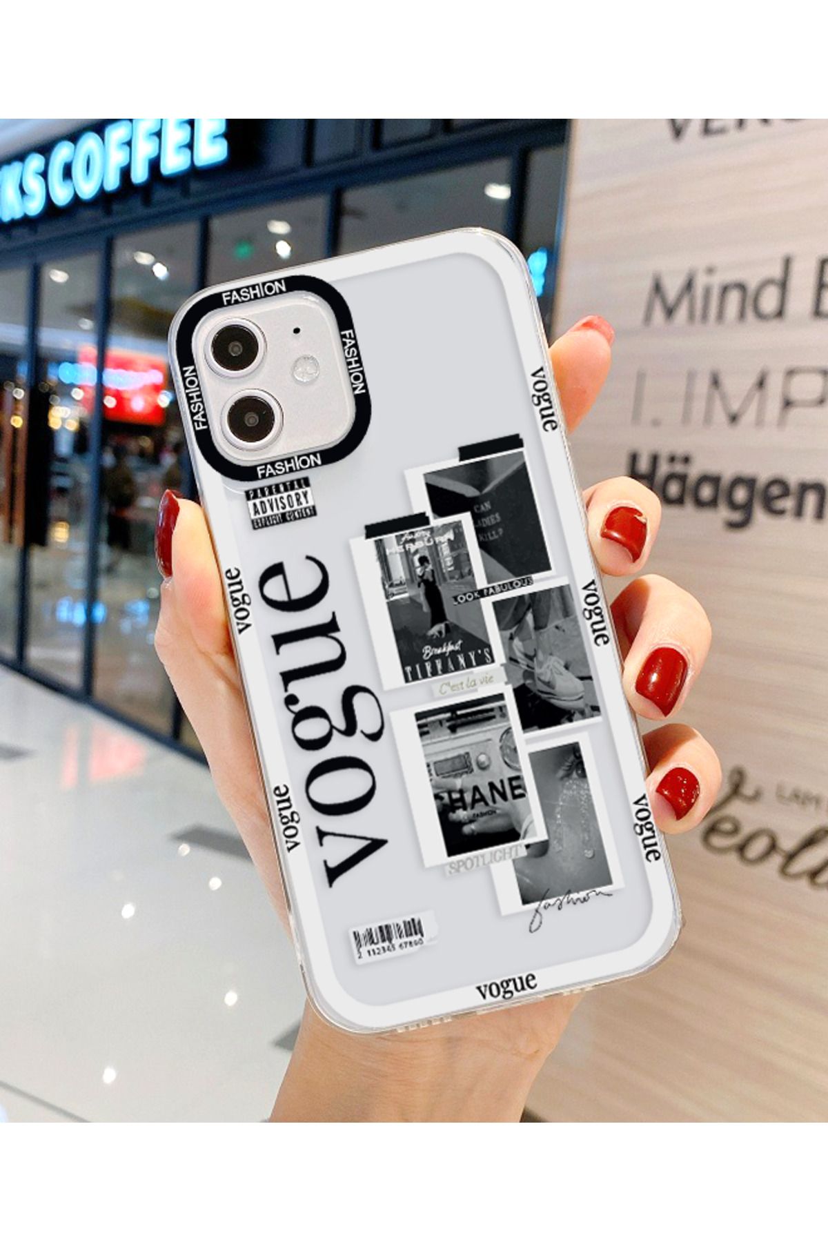 Bubble Case İphone 12 Ve 12 Pro Uyumlu Baskı Desenli Şeffaf Kılıf