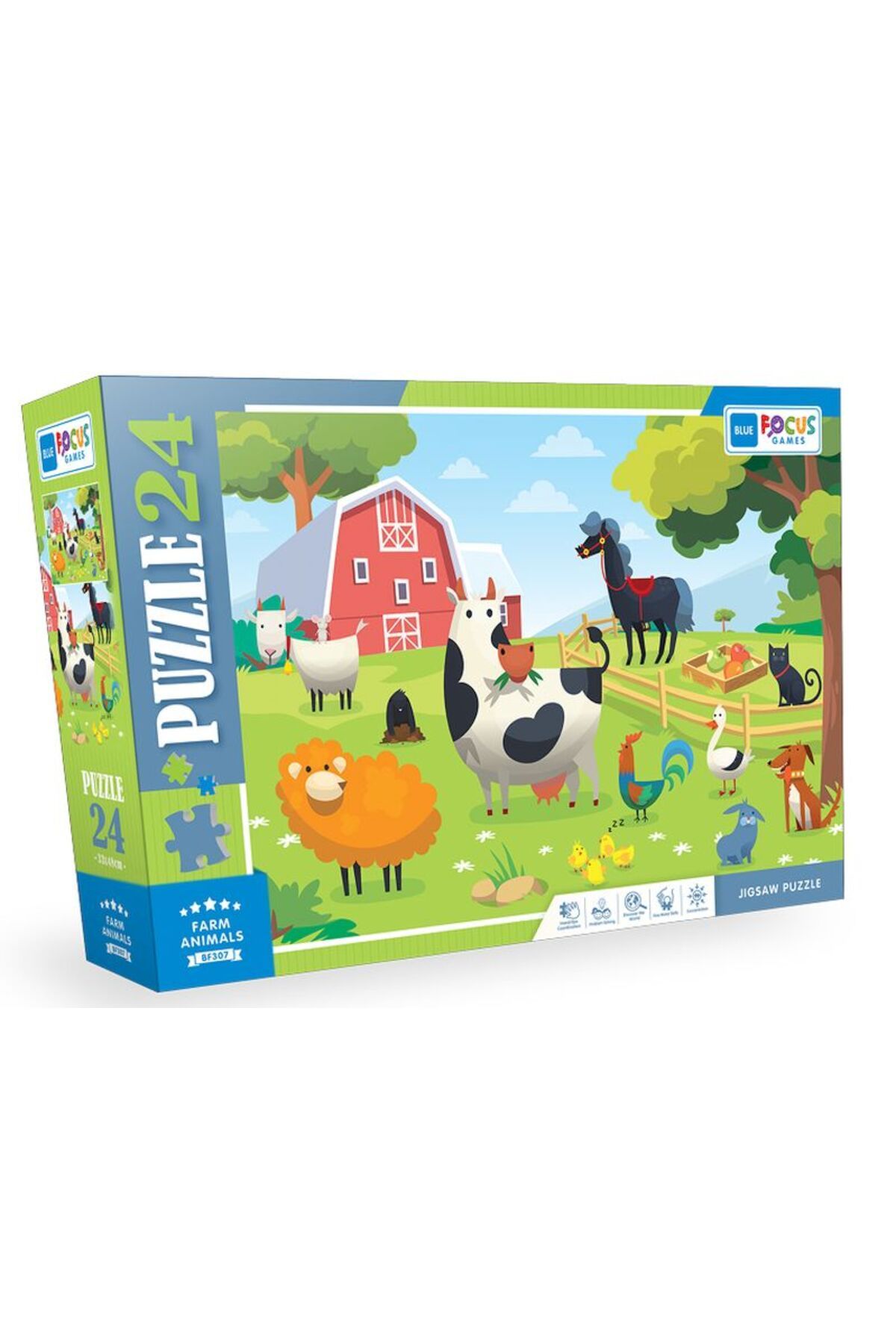 Karma Kitaplar Blue Focus Farm Anımals (Çiftlik Hayvanları) - 24 Parça
