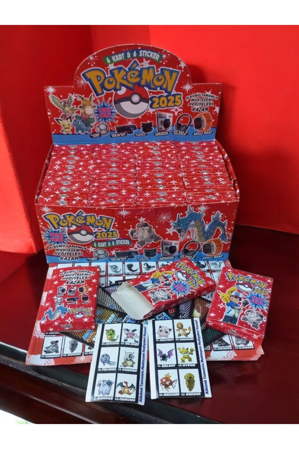 RedroX Pokemon 48 Kutulu Devasa Oyun Kartları 2025 Hediye Albümü Tamamla Toplam 288 Kart 288 Stickers