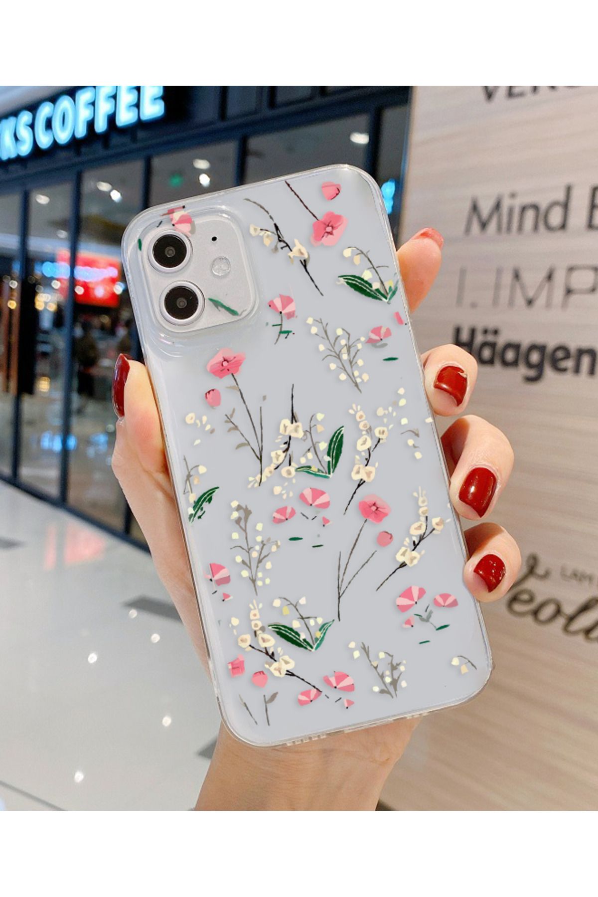 Bubble Case İphone 12 Ve 12 Pro Uyumlu Baskı Desenli Şeffaf Kılıf