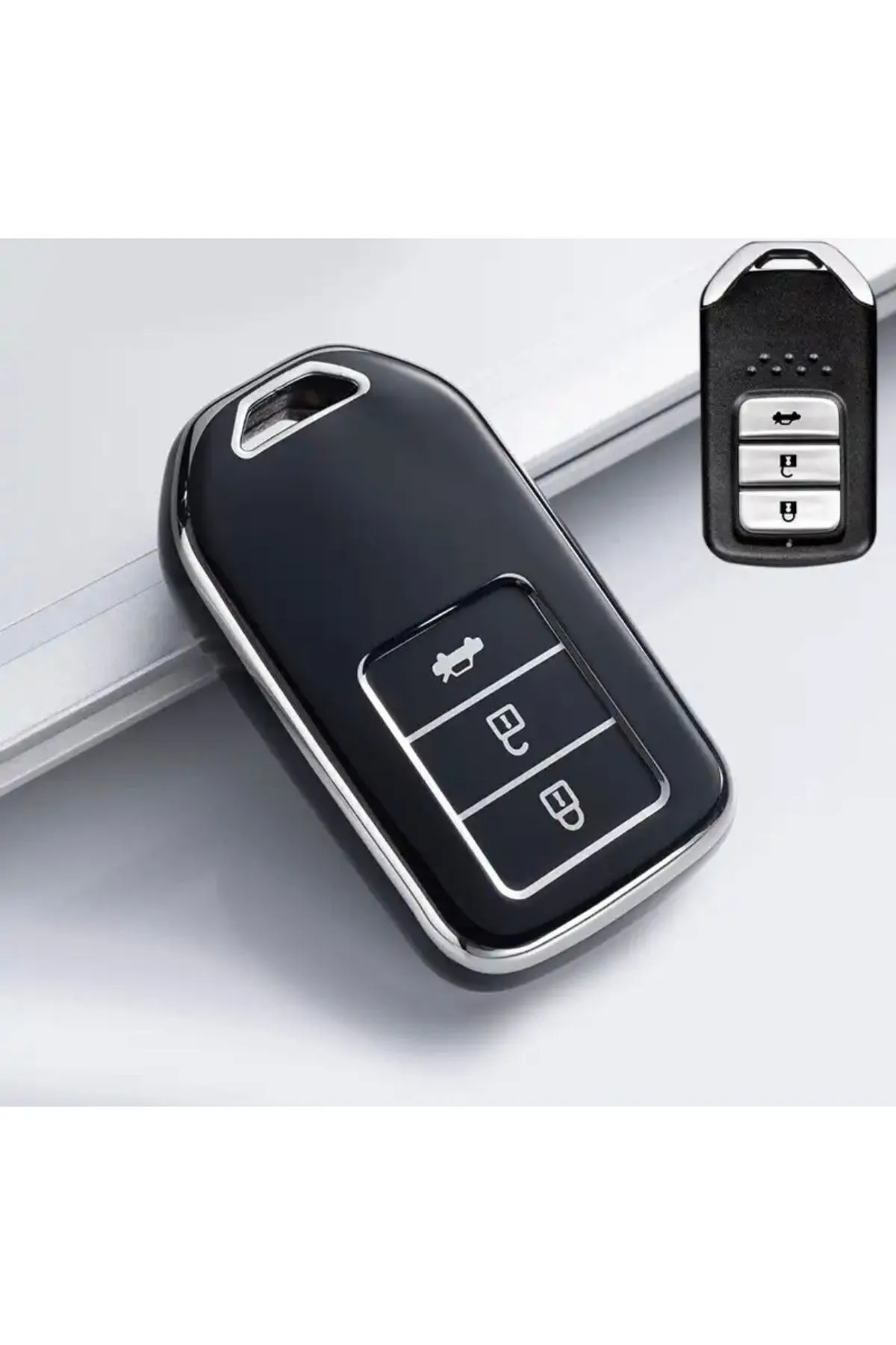 bigkey Honda Civic FK7 FC5 ExclusiveHr-v Cr-v City Anahtarsız Çalıştırma Anahtar Kılıfı Siyah/gri