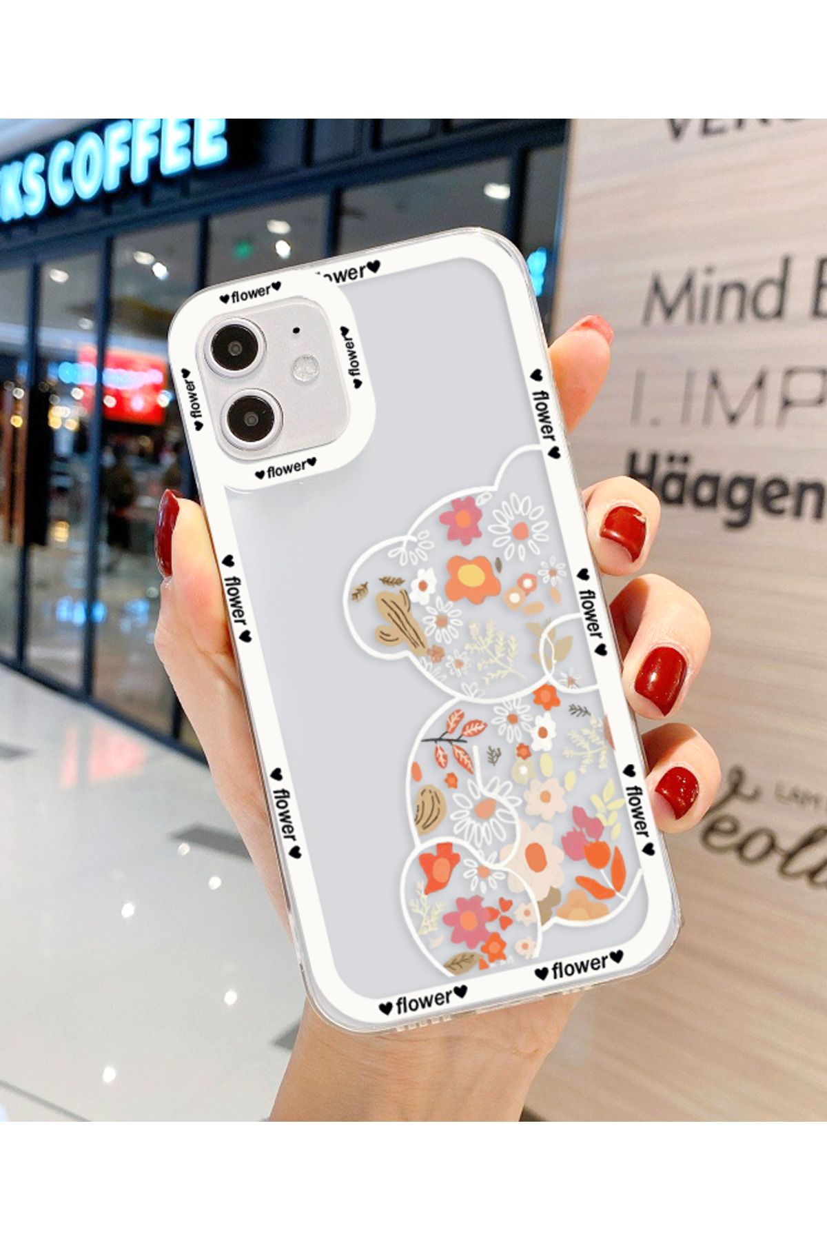 Bubble Case İphone 12 Ve 12 Pro Uyumlu Baskı Desenli Şeffaf Kılıf