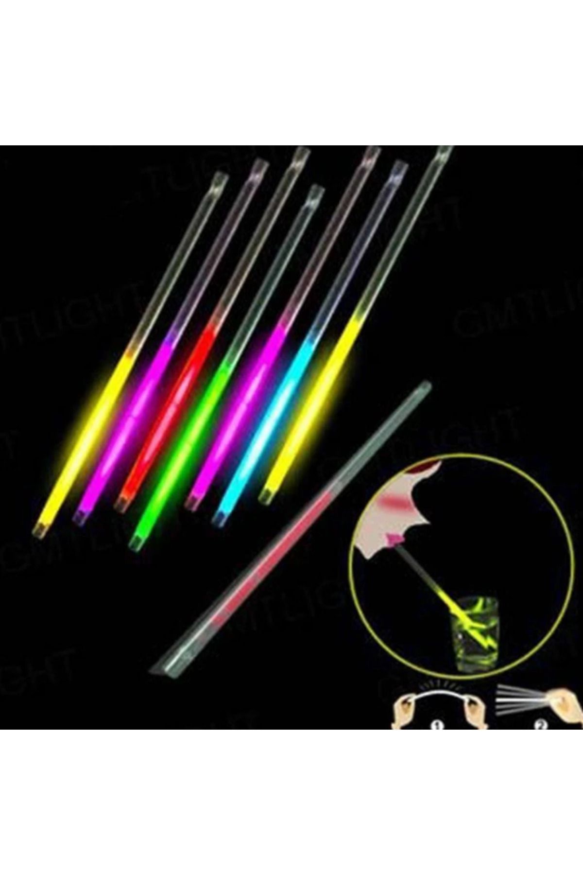 just cheap store Karanlıkta Parlayan Glow  Fosforlu Pipet 3 Renk 3 Adet