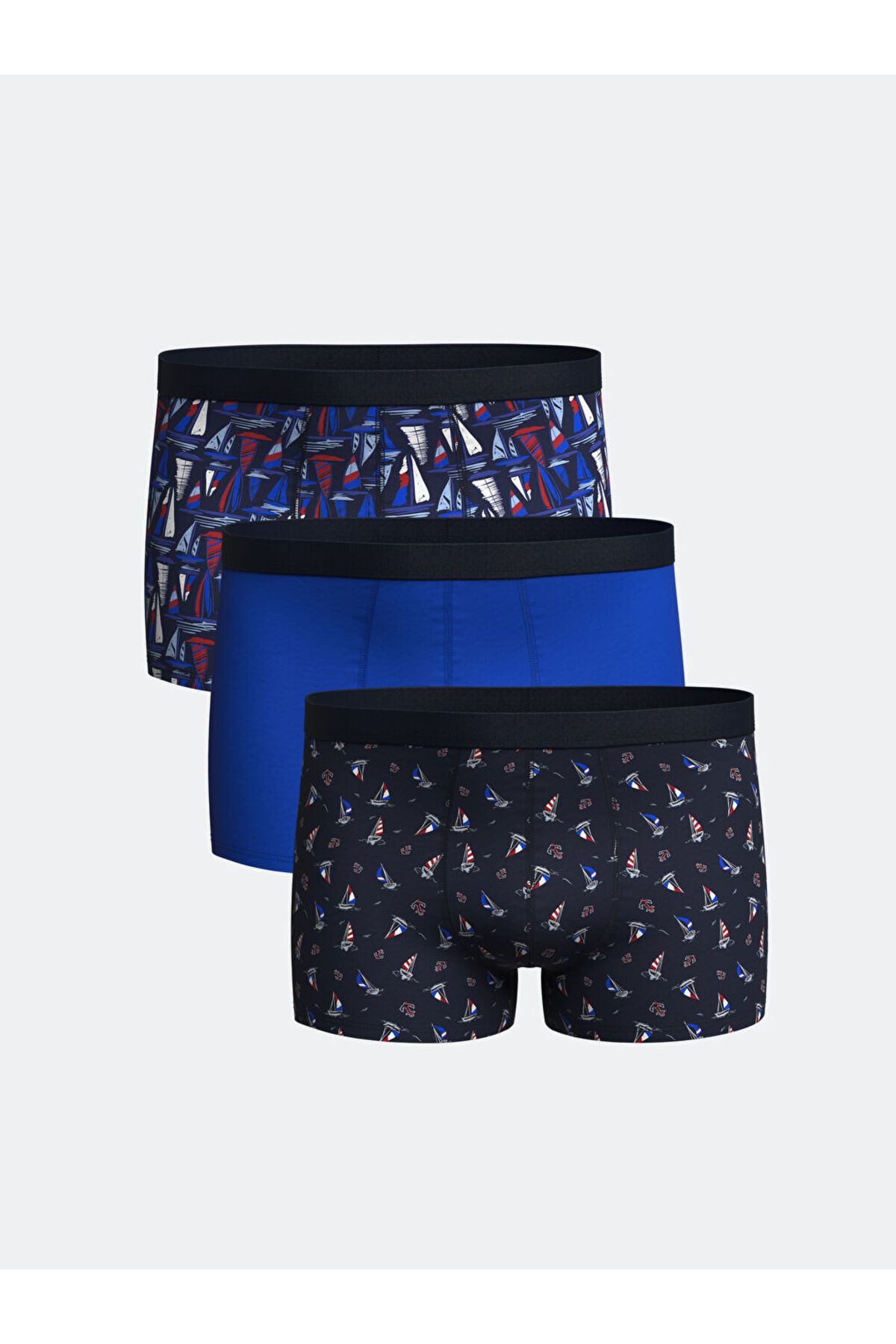 LC Waikiki Lacivert Standart Kalıp Pamuklu Esnek Erkek Boxer 3'lü S54909Z8NVY25