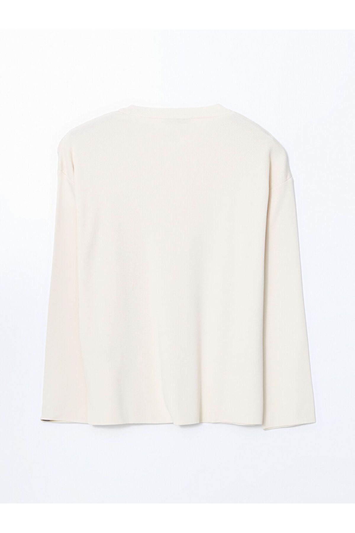 LC Waikiki-Lcwaikiki Classic Ecru Crew Neck Women's Knitwear Sweater 2