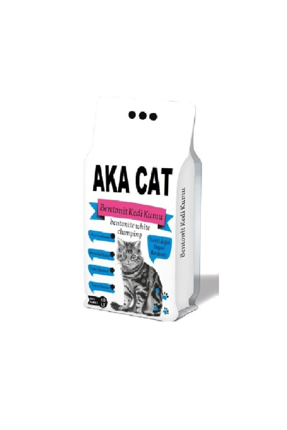 AKACAT Beyaz Bentonit Doğal %100 Topaklaşan 5 Lt Kedi Kumu