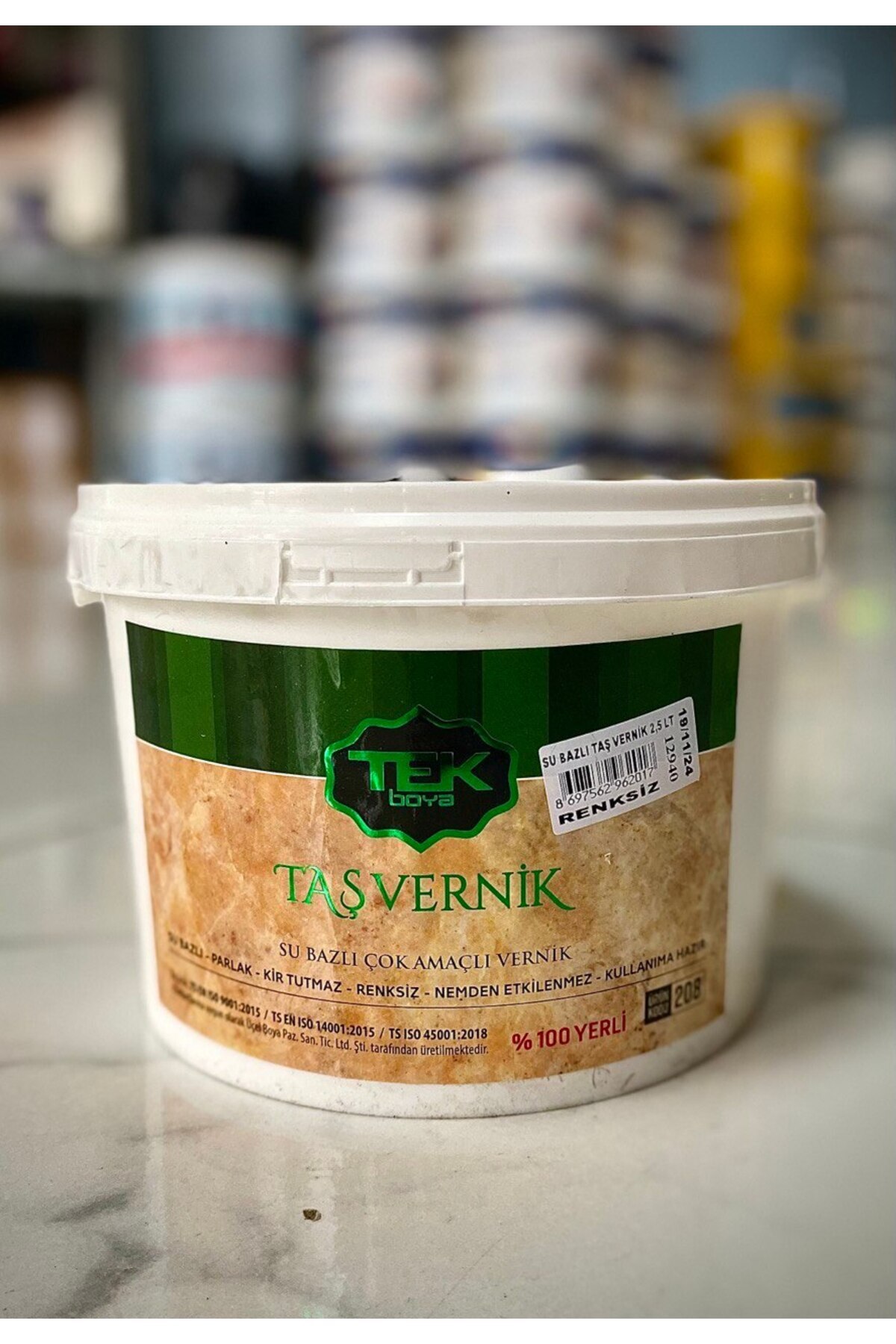TEK BOYA SU BAZLI TAŞ VERNİK 2,5 L