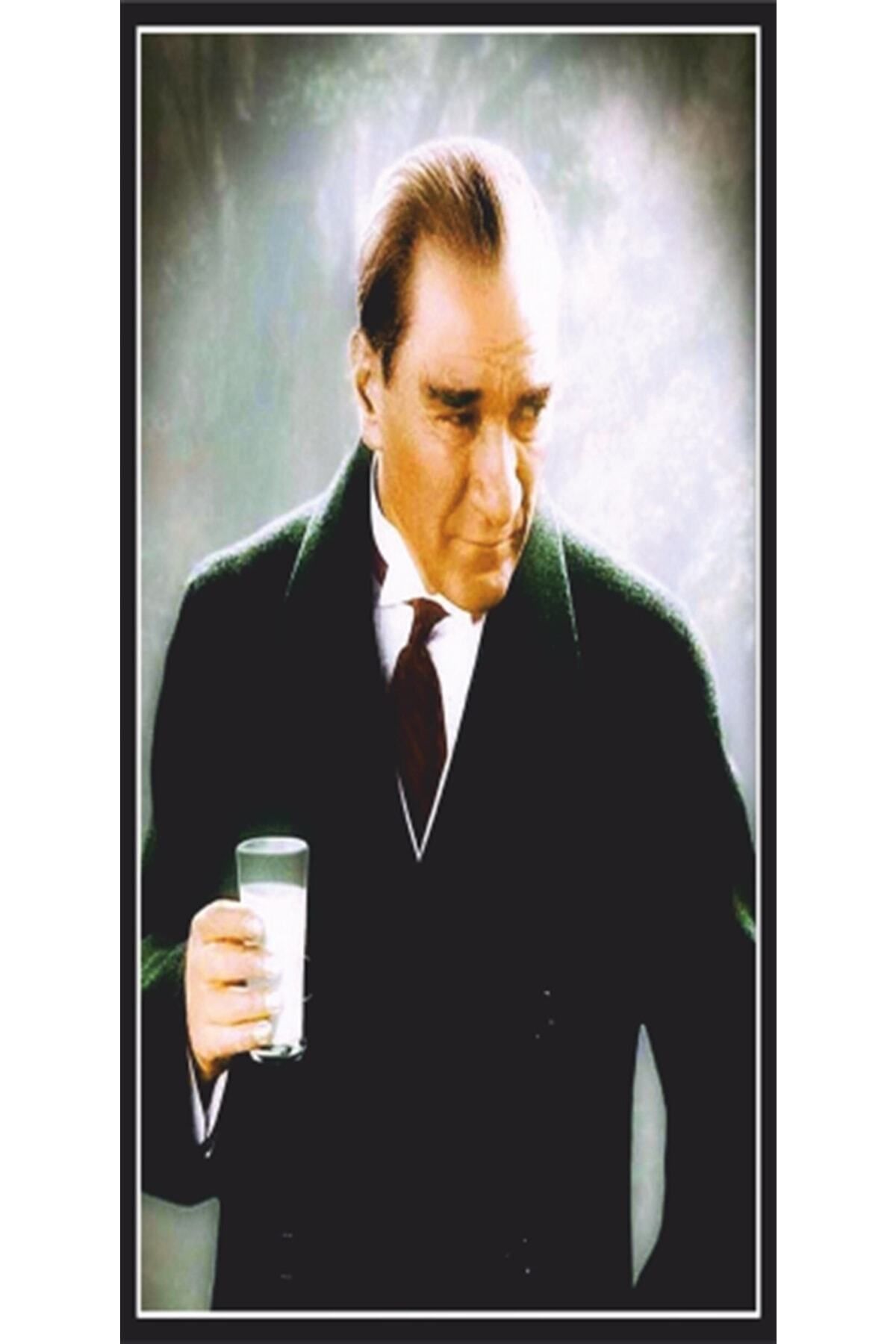 Pi Dekorasyon Atatürk Rakı Içerken Mini Retro Ahşap Poster