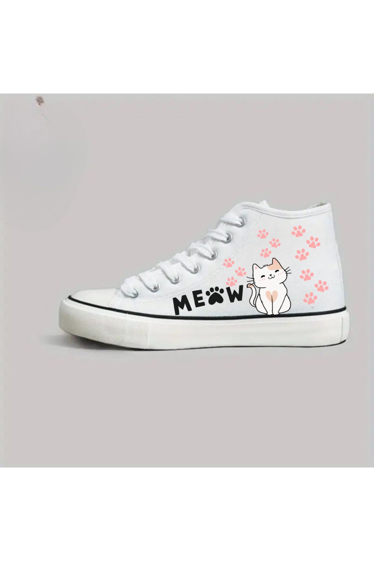 Touz Moda Meow Baskılı Unisex Kanvas Ayakkabı