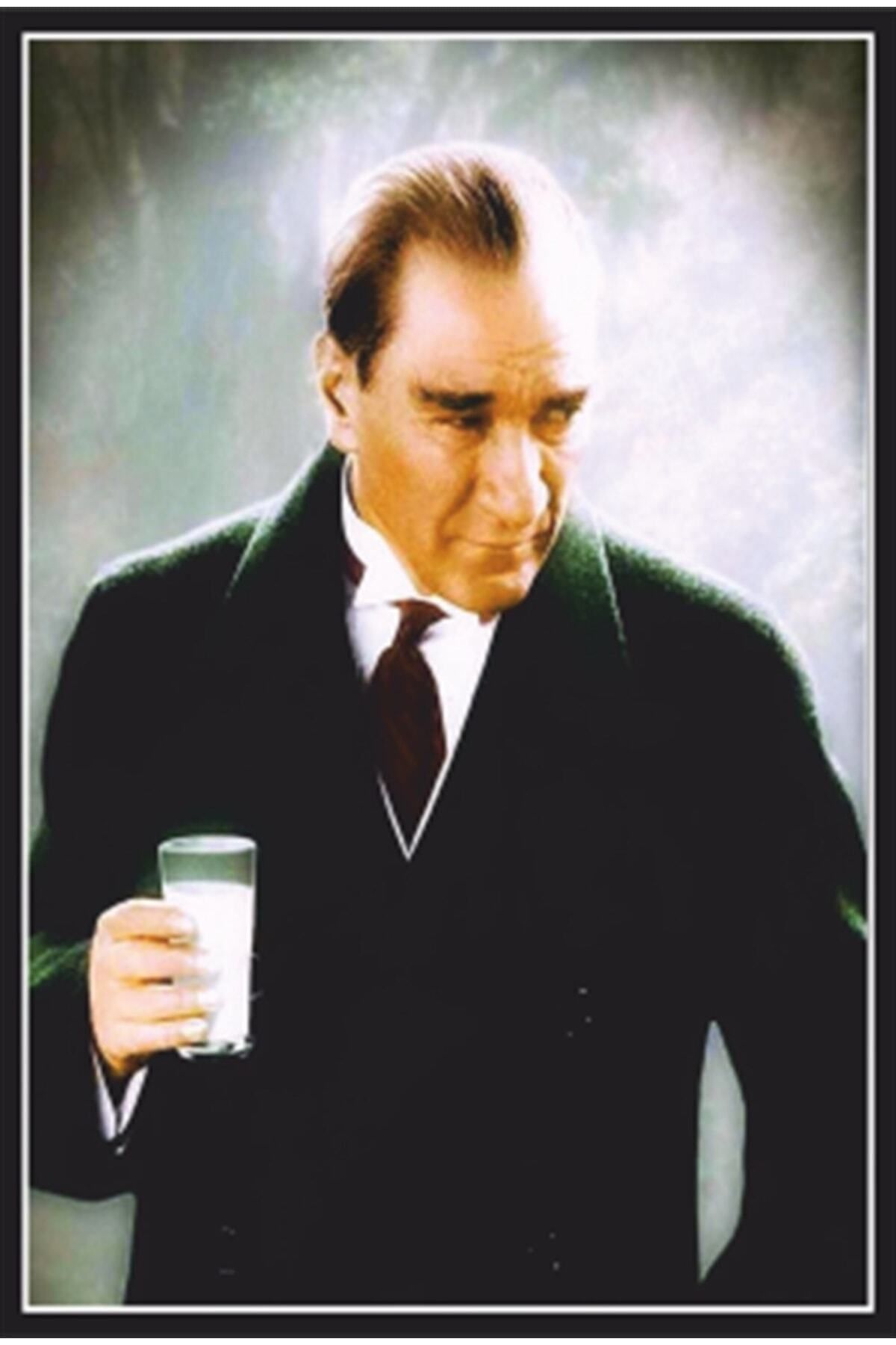 Pi Dekorasyon Atatürk Rakı Içerken Retro Ahşap Poster