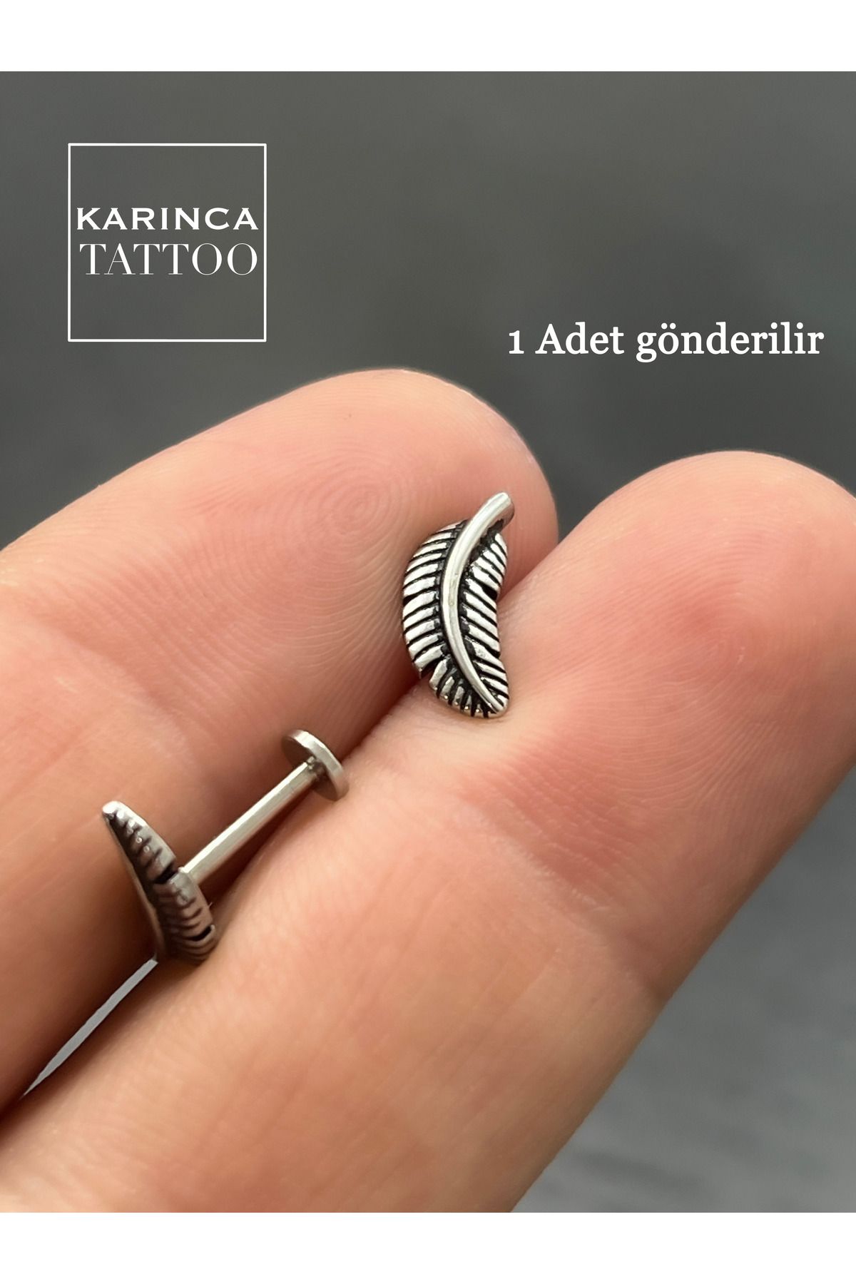 Karınca Piercing-Feather Model Flat Forward Helix Conch Standard Lobe Ear Tragus Piercing 1