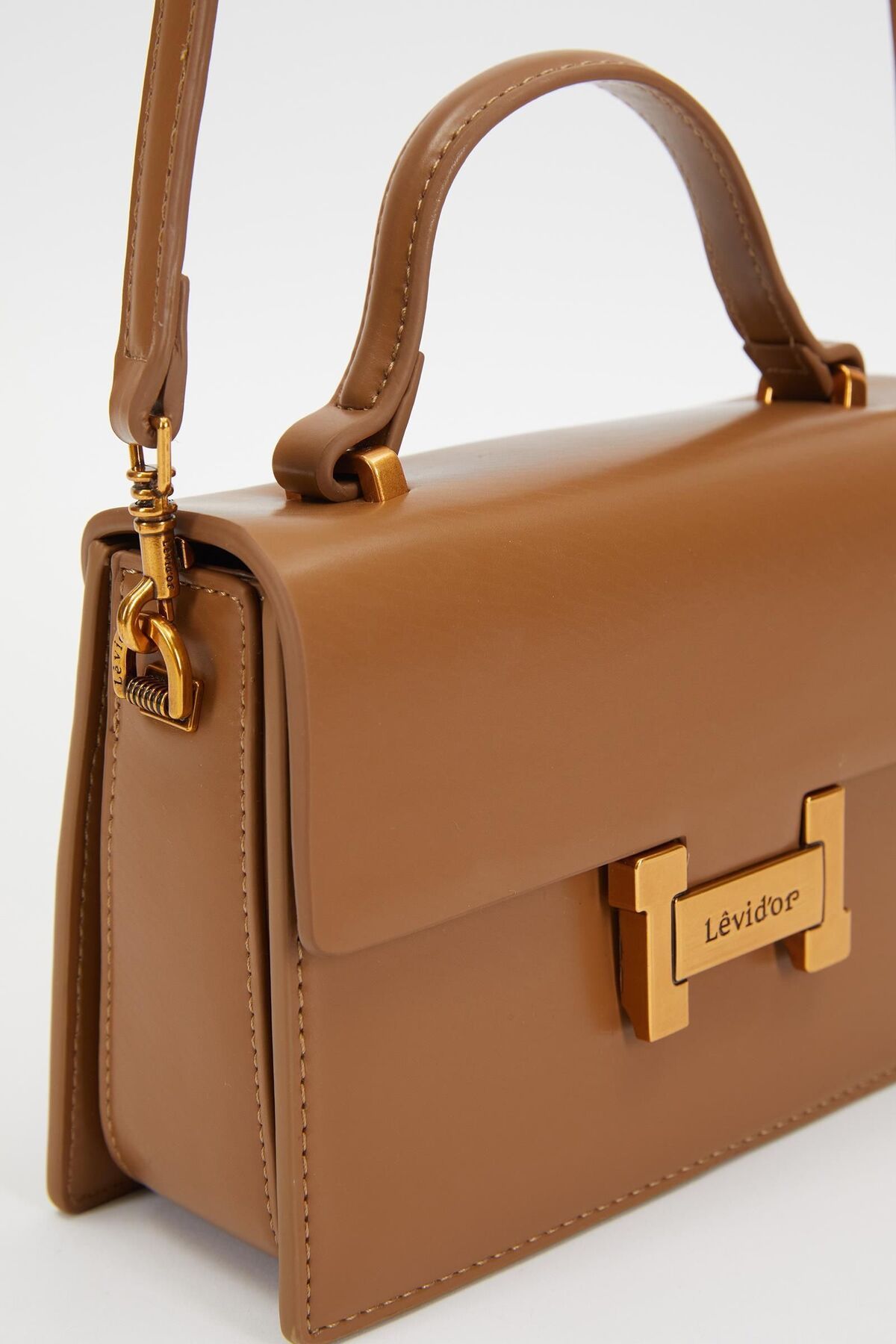 Levidor-Brown Square Design Handbag 2