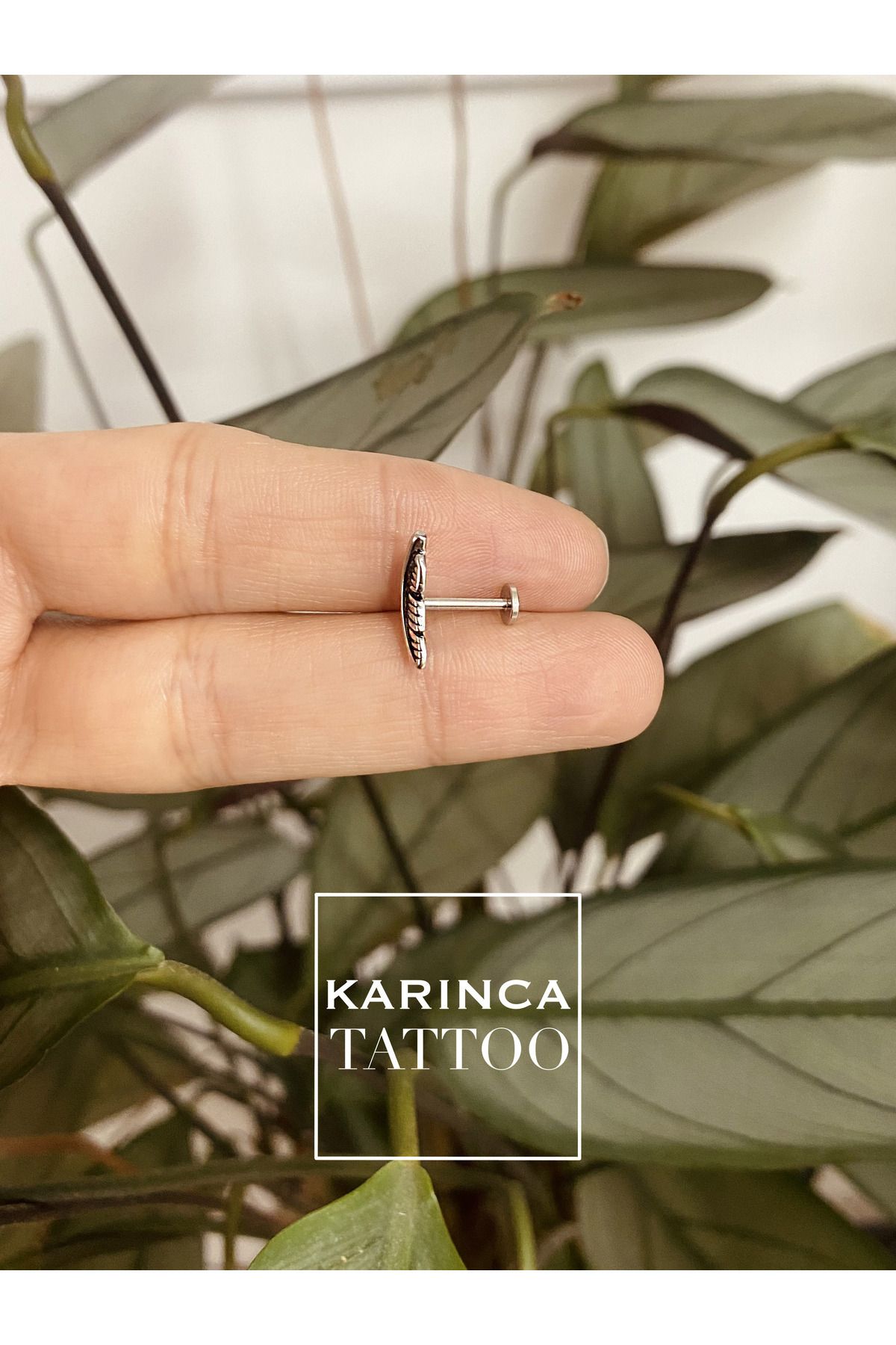 Karınca Piercing-Feather Model Flat Forward Helix Conch Standard Lobe Ear Tragus Piercing 4