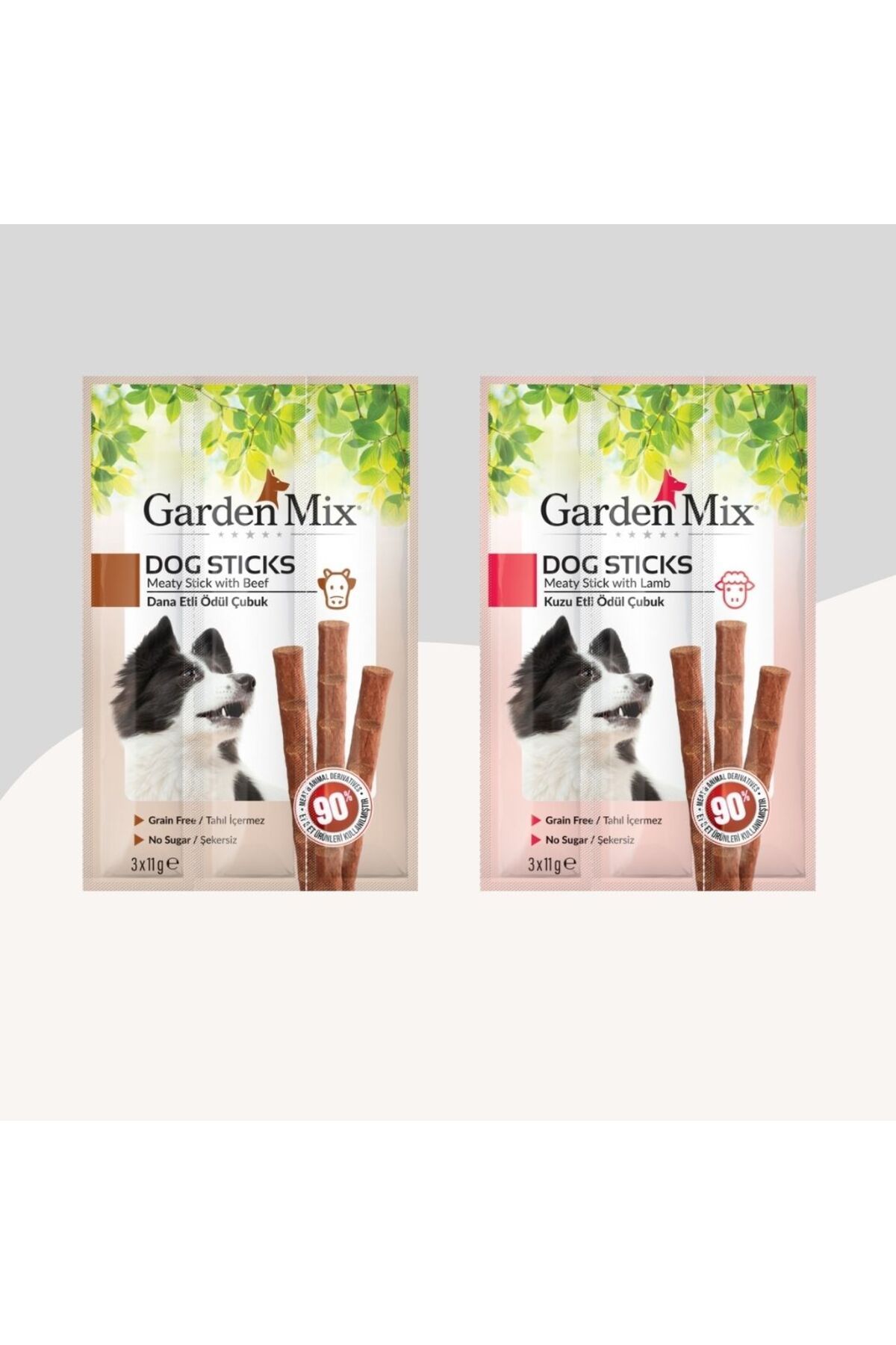 Miçikopet Gardenmix Dana ve Kuzu Aromalı 3lü Stick Köpek Ödülü 2 Paket