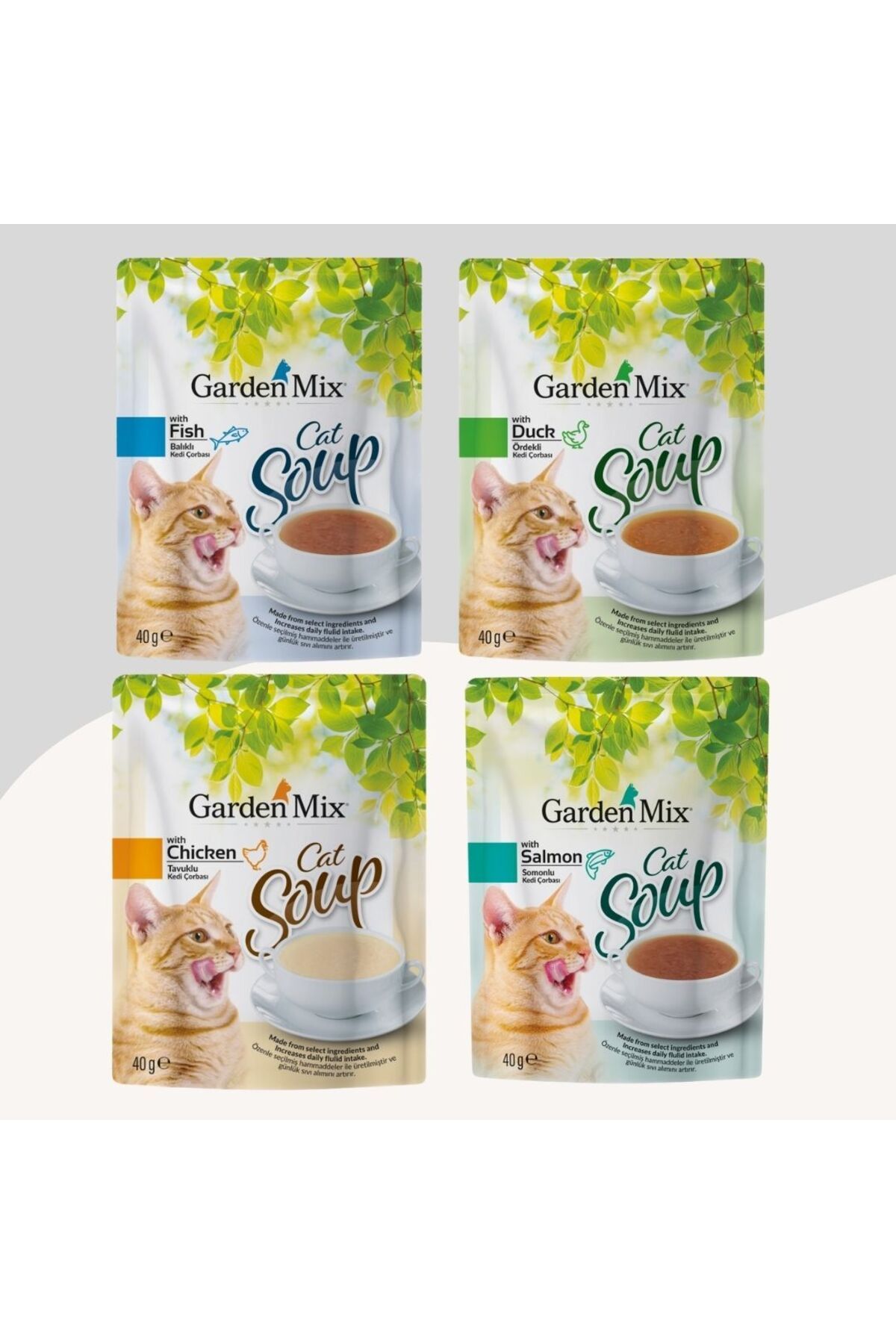 Gardenmix 4 Farklı Aromalı Kedi Çorbası 4x40Gr